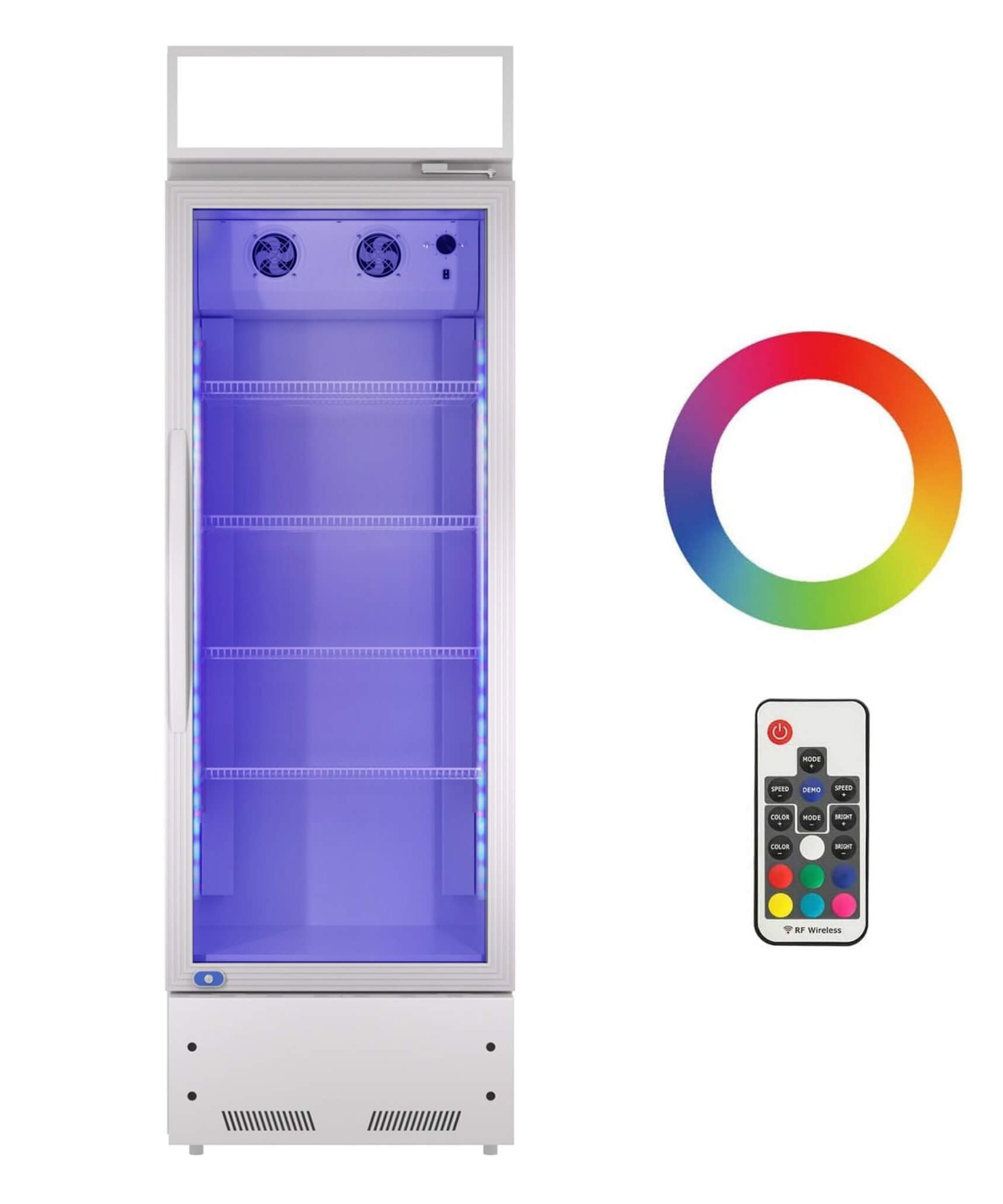 Heavy Duty Industrial Glass Door Beverage Merchandiser Refrigerator Cooler, 11 Cu.Ft (SAK04571)