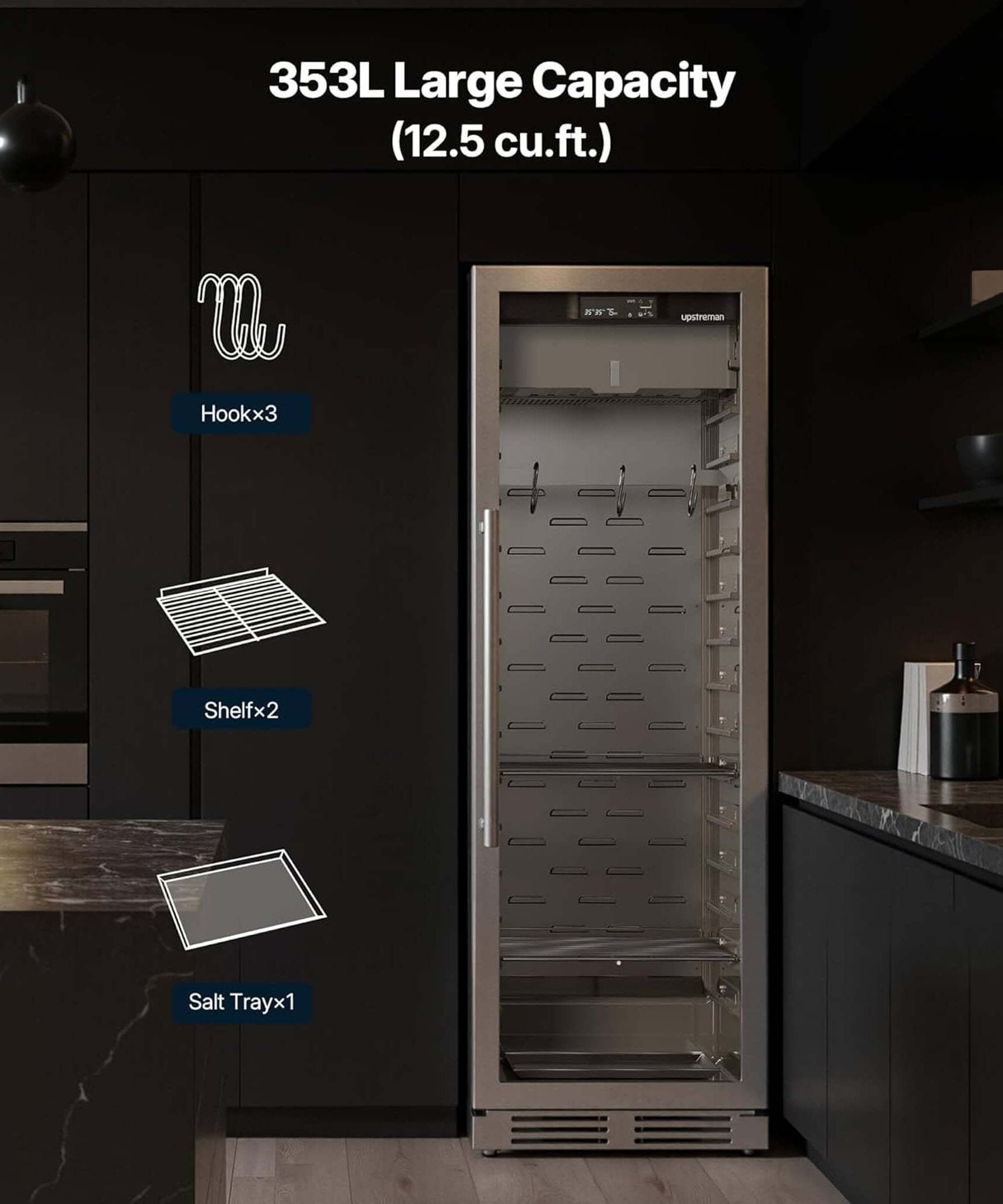 Commercial 12.5 Cu.Ft Dry Aging Fridge For Steaks, Beef, Lamb, And Ham (SAK63584)