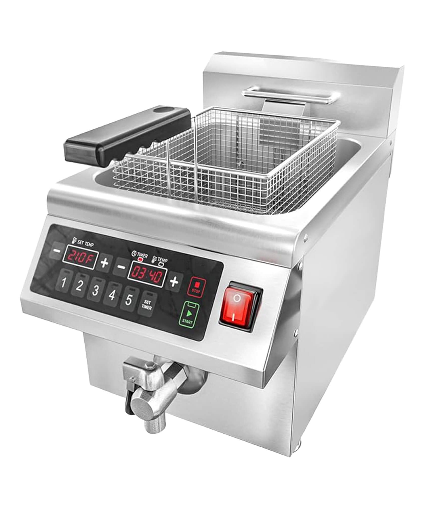 Commercial 12.6 QT 1800W Electric Induction Deep Fryer With Timer (SAK15870)