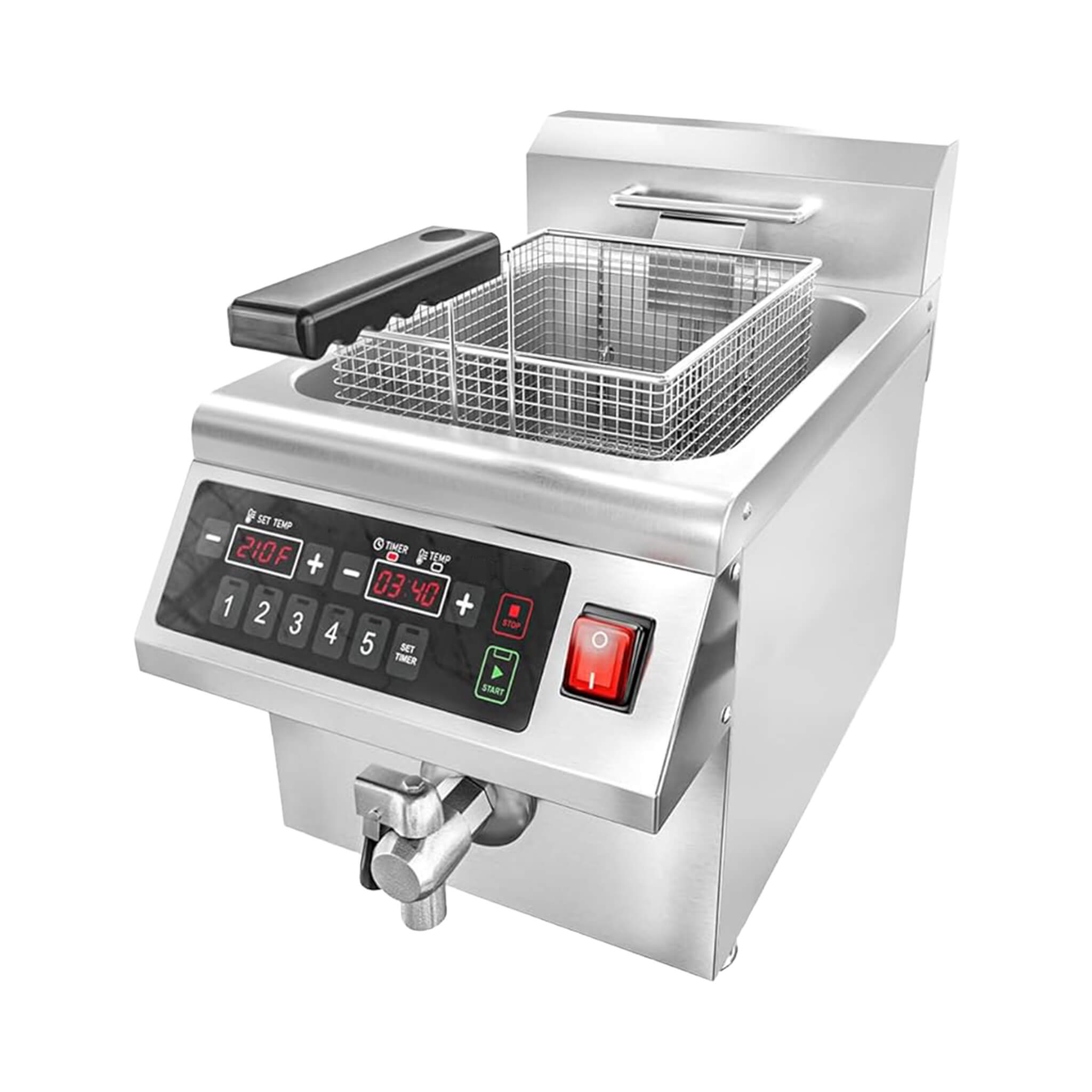 Commercial 12.6 QT 1800W Electric Induction Deep Fryer With Timer (SAK15870)