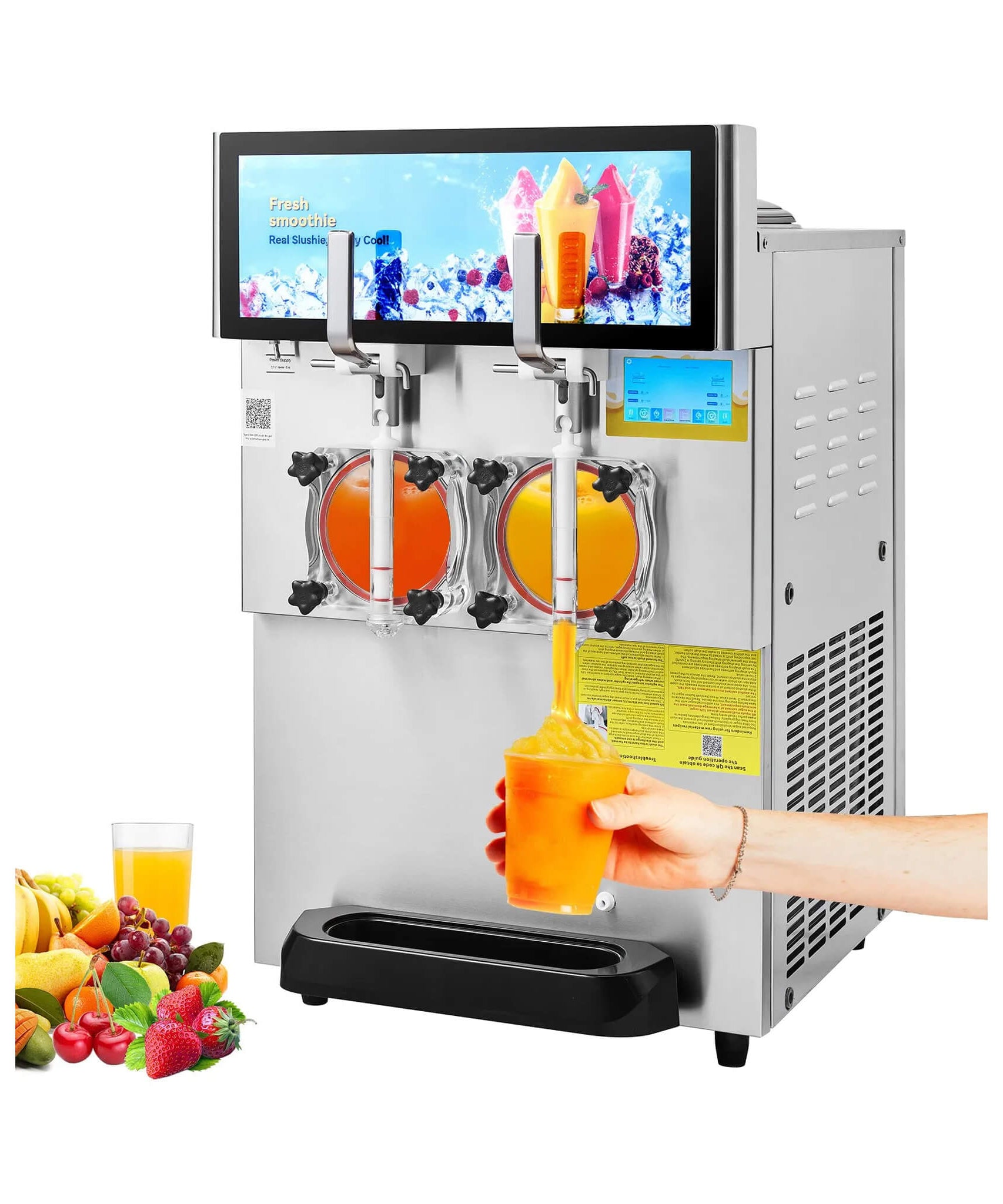16L Commercial 1155W Double Bowl Stainless Steel Slushy Margarita Machine (SAK98402)
