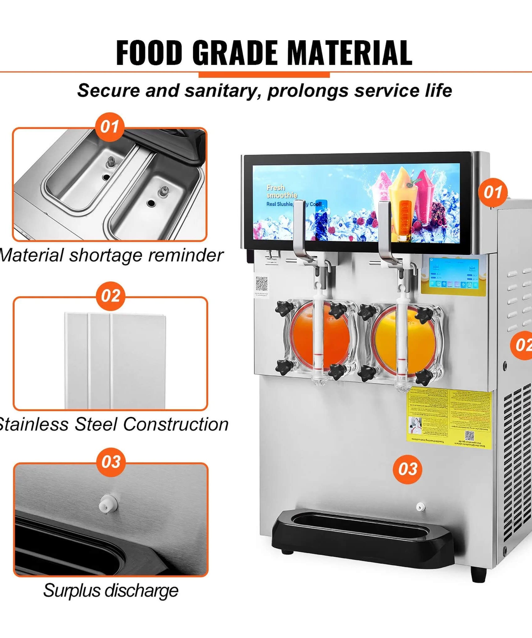 16L Commercial 1155W Double Bowl Stainless Steel Slushy Margarita Machine (SAK98402)