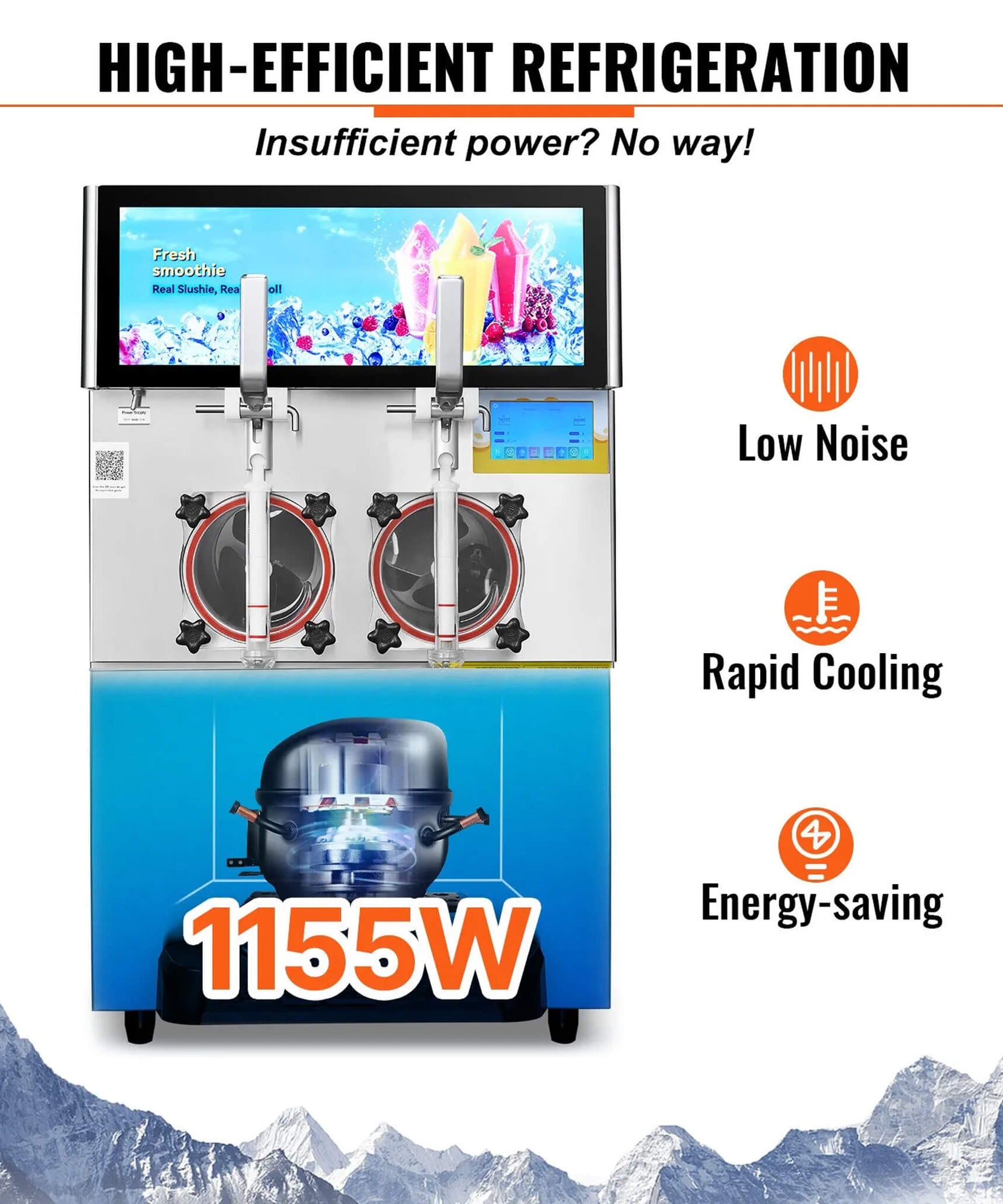 16L Commercial 1155W Double Bowl Stainless Steel Slushy Margarita Machine (SAK98402)