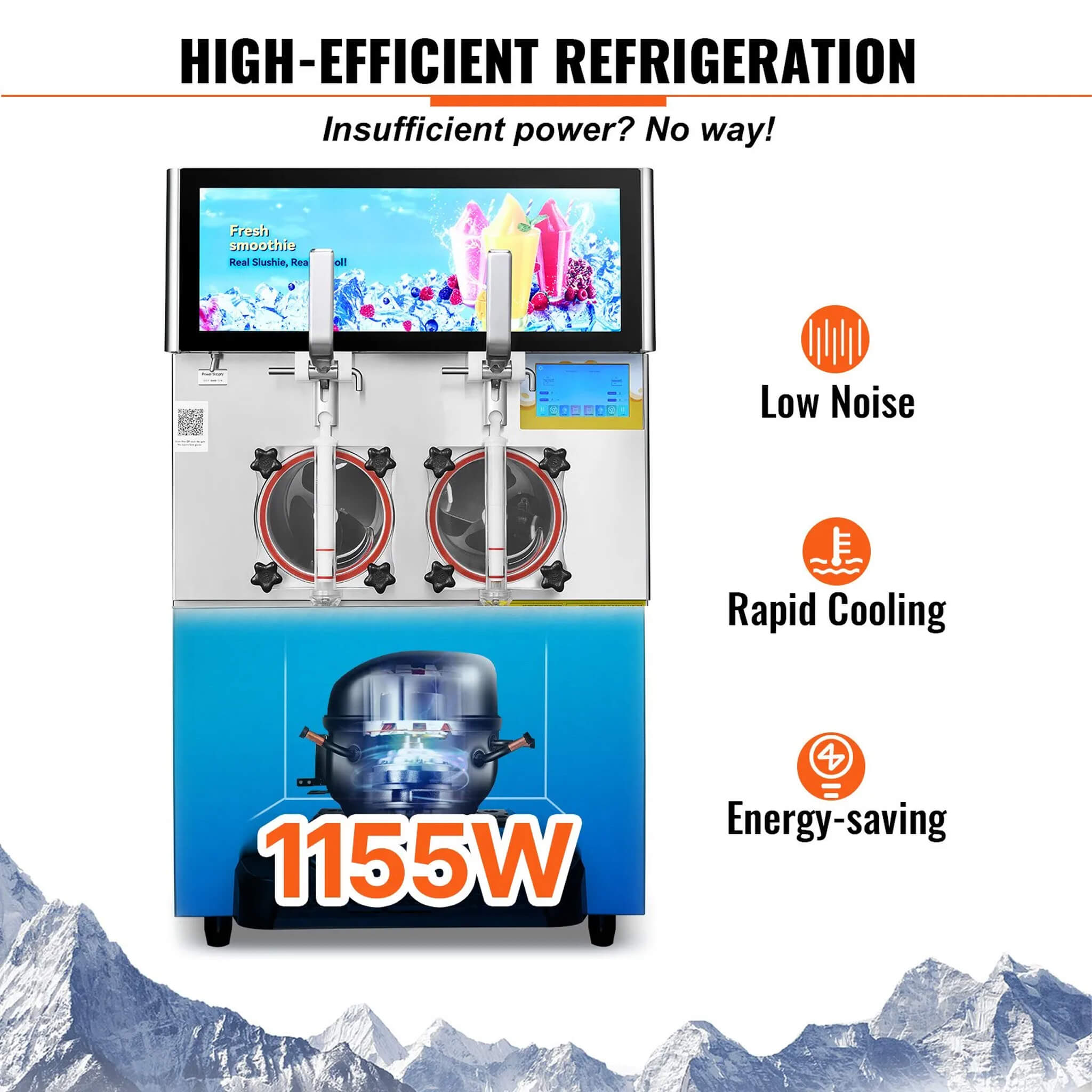 16L Commercial 1155W Double Bowl Stainless Steel Slushy Margarita Machine (SAK98402)