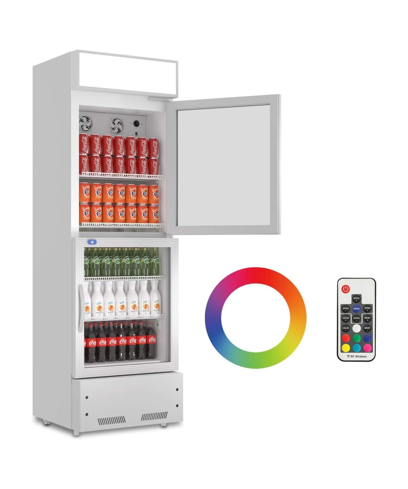 Commercial 2-Door Beverage Refrigerator Cooler With LED Lighting (SAK15896)