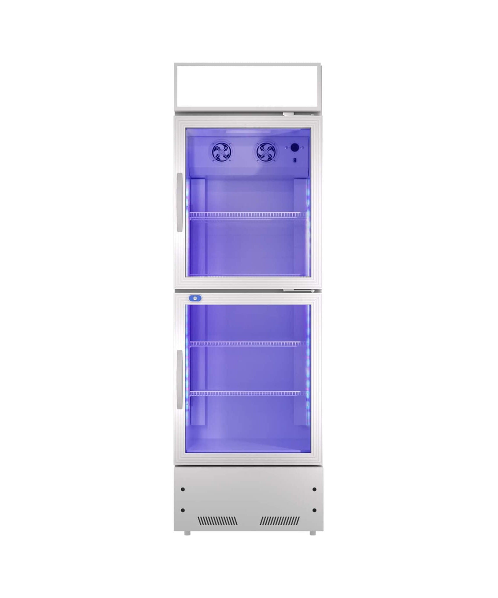 Commercial 2-Door Beverage Refrigerator Cooler With LED Lighting (SAK15896)