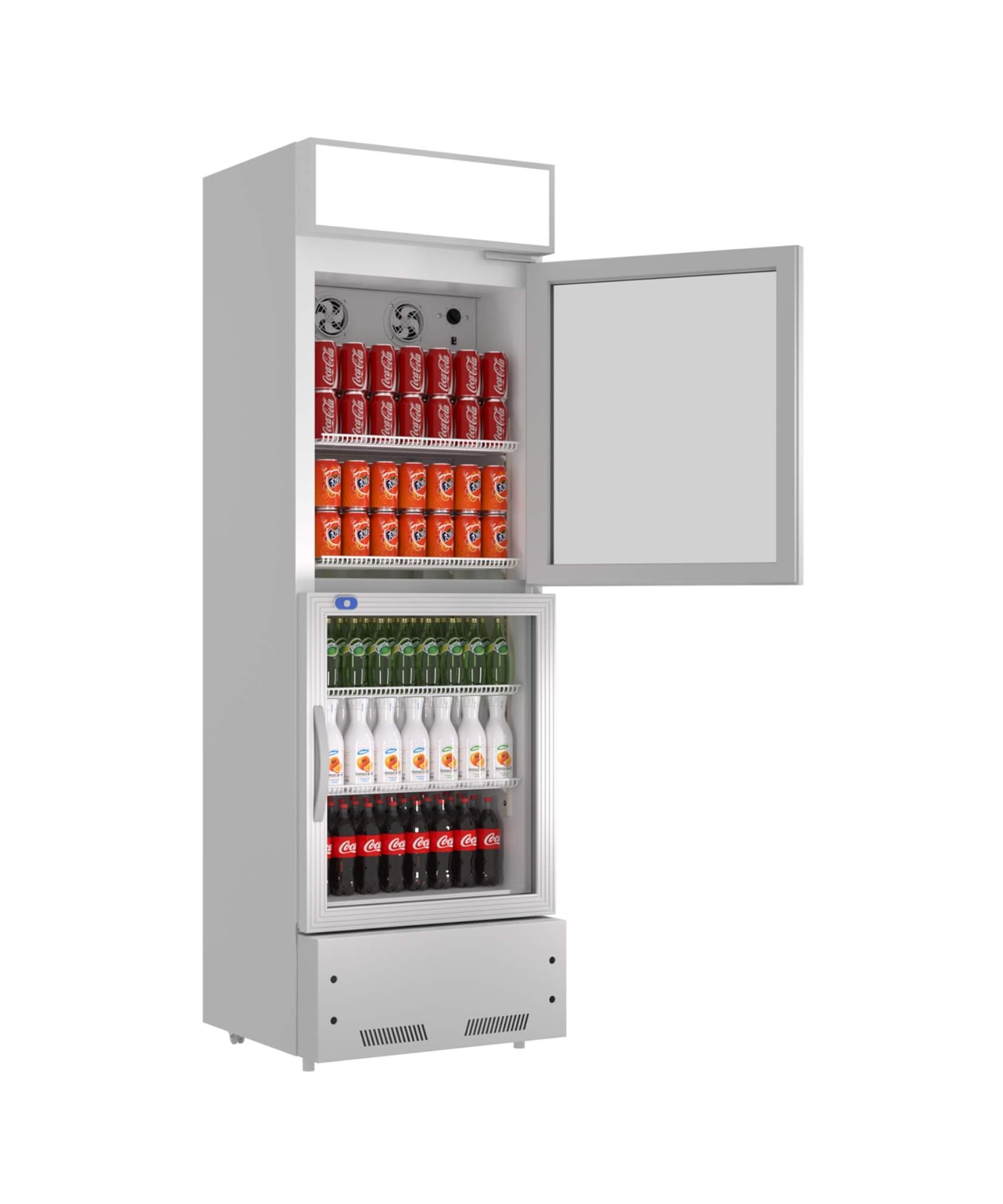Commercial 2-Door Beverage Refrigerator Cooler With LED Lighting (SAK15896)