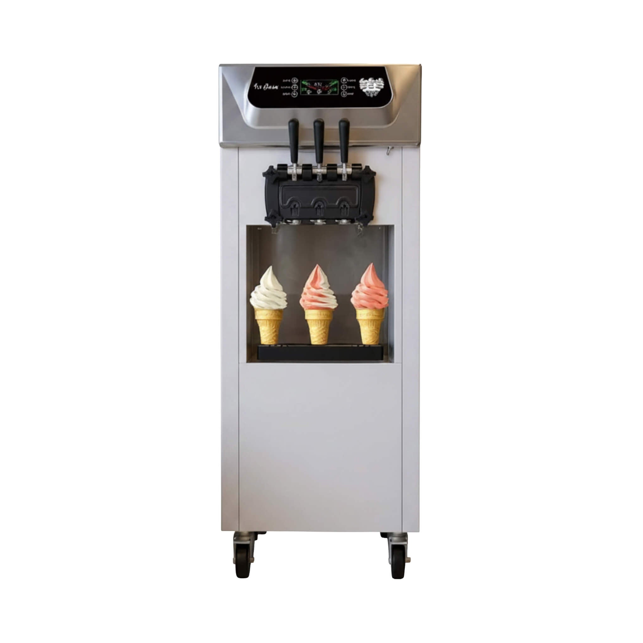 Commercial 2200W 3-Flavor Freestanding Soft Serve Ice Cream Machine With Auto Clean (SAK83517)