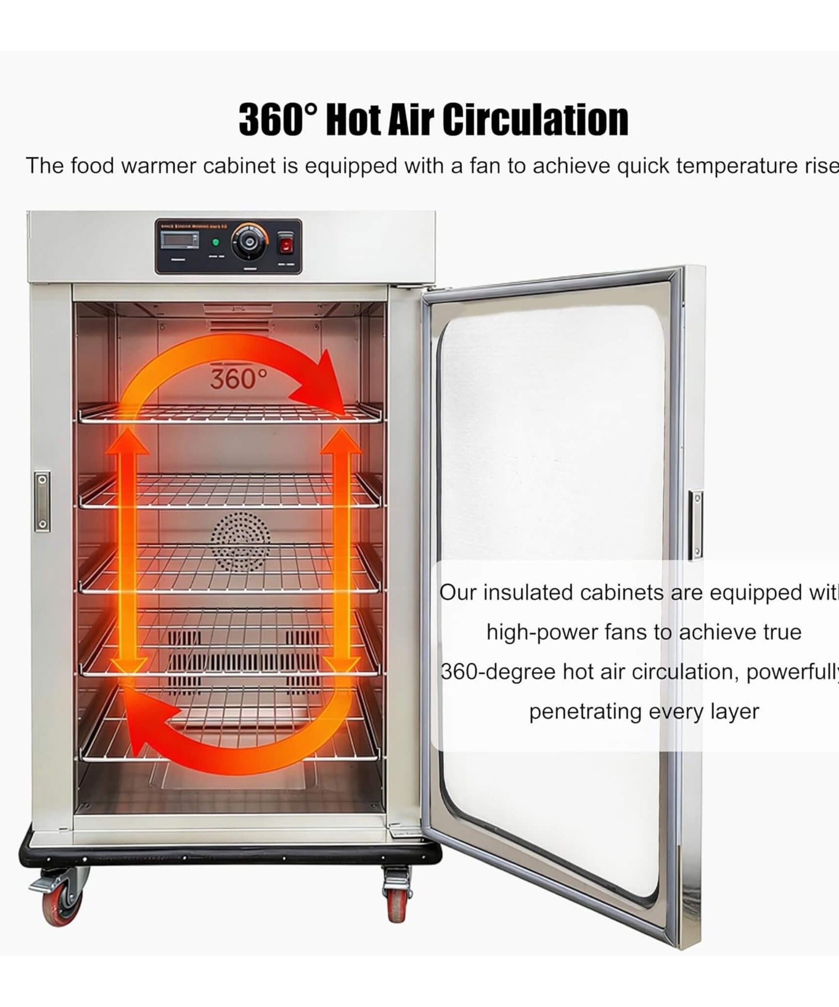 Commercial 220V 5-Layer Food Heating Cabinet With Glass Door (SAK17830)