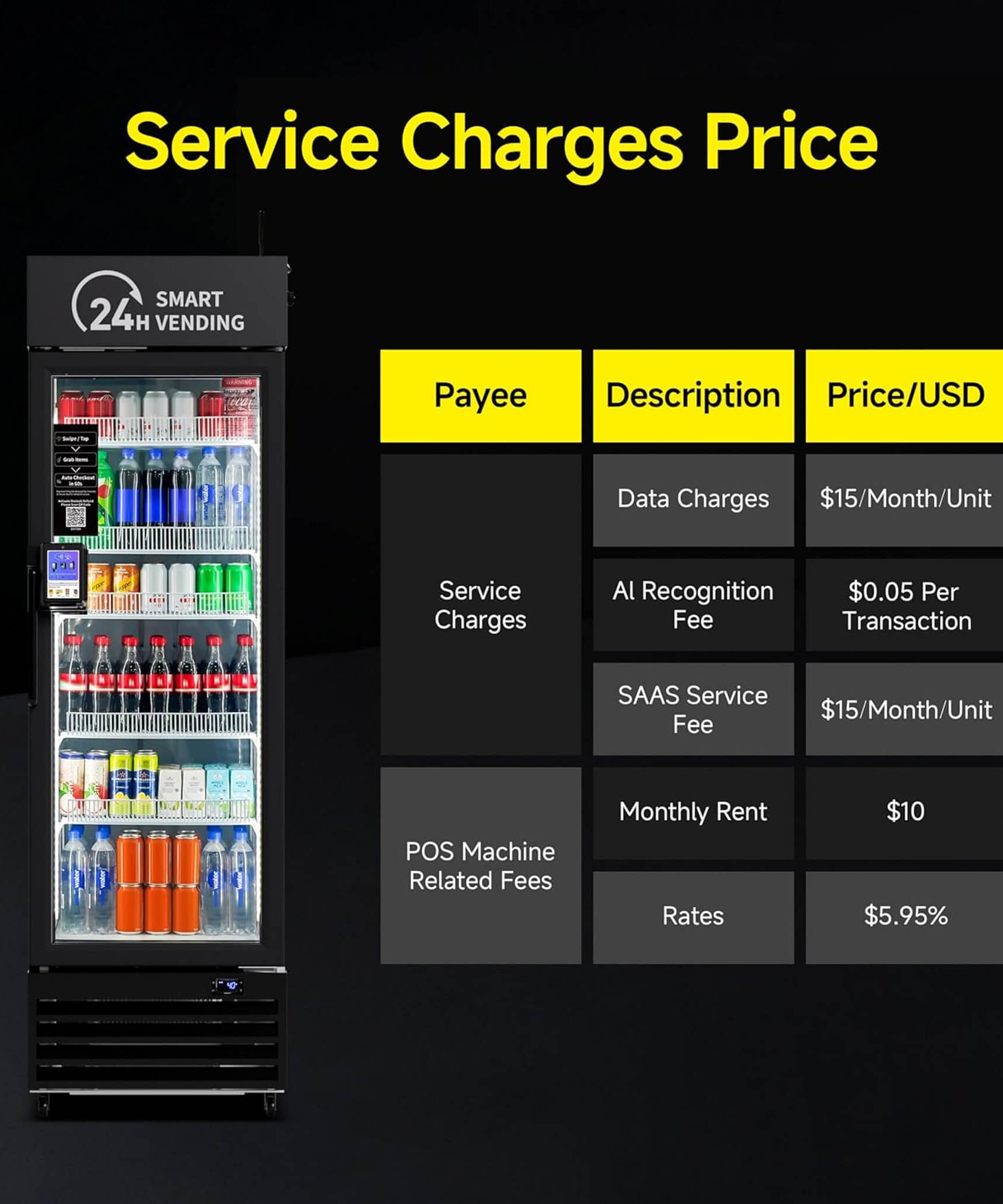 Commercial 252-Bottle AI-Powered Combo Refrigerated Vending Machine With Self-Checkout (SAK10538)