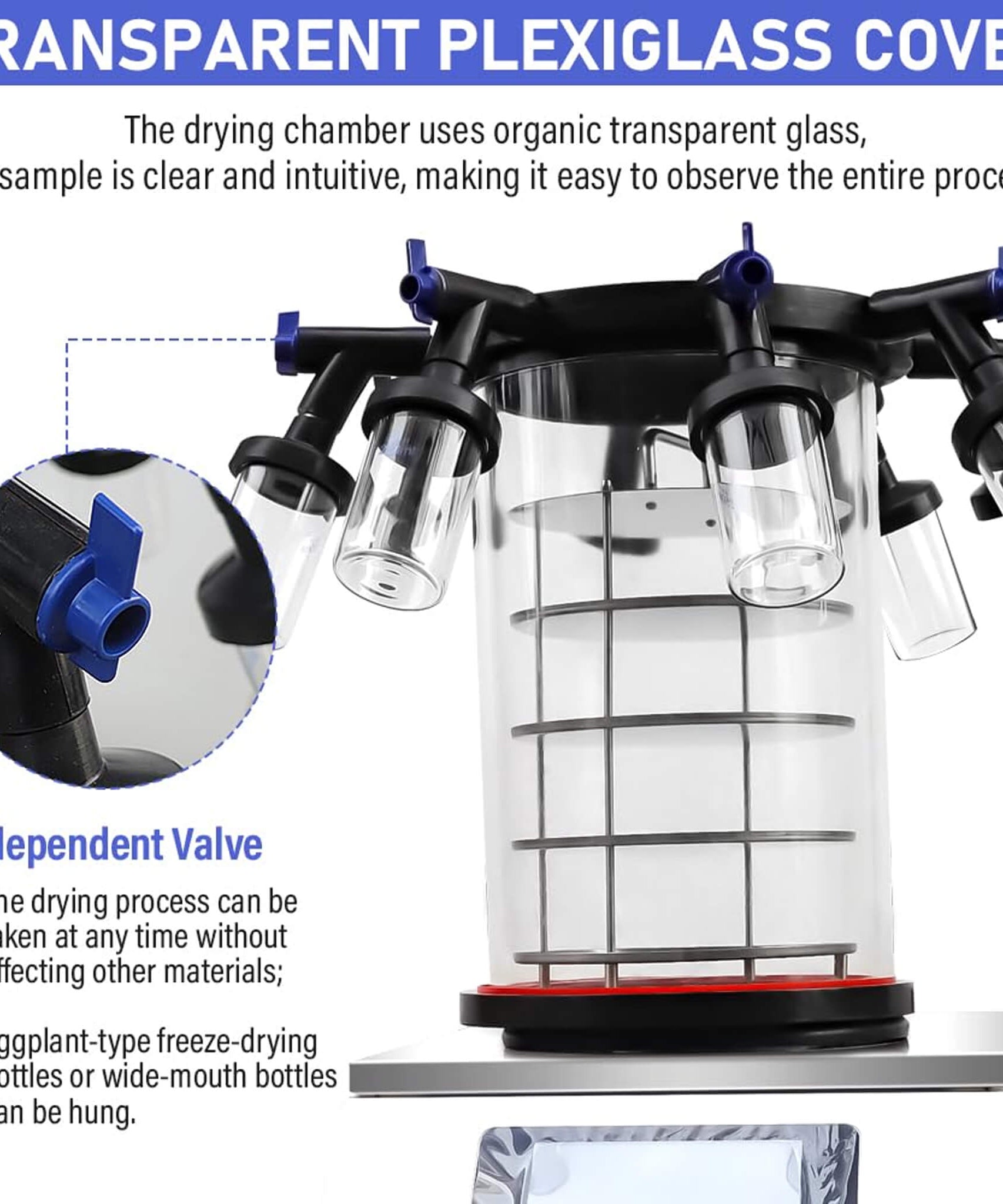 Commercial -60°C Laboratory Vacuum Freeze Dryer With Pre Cooling (SAK74152)