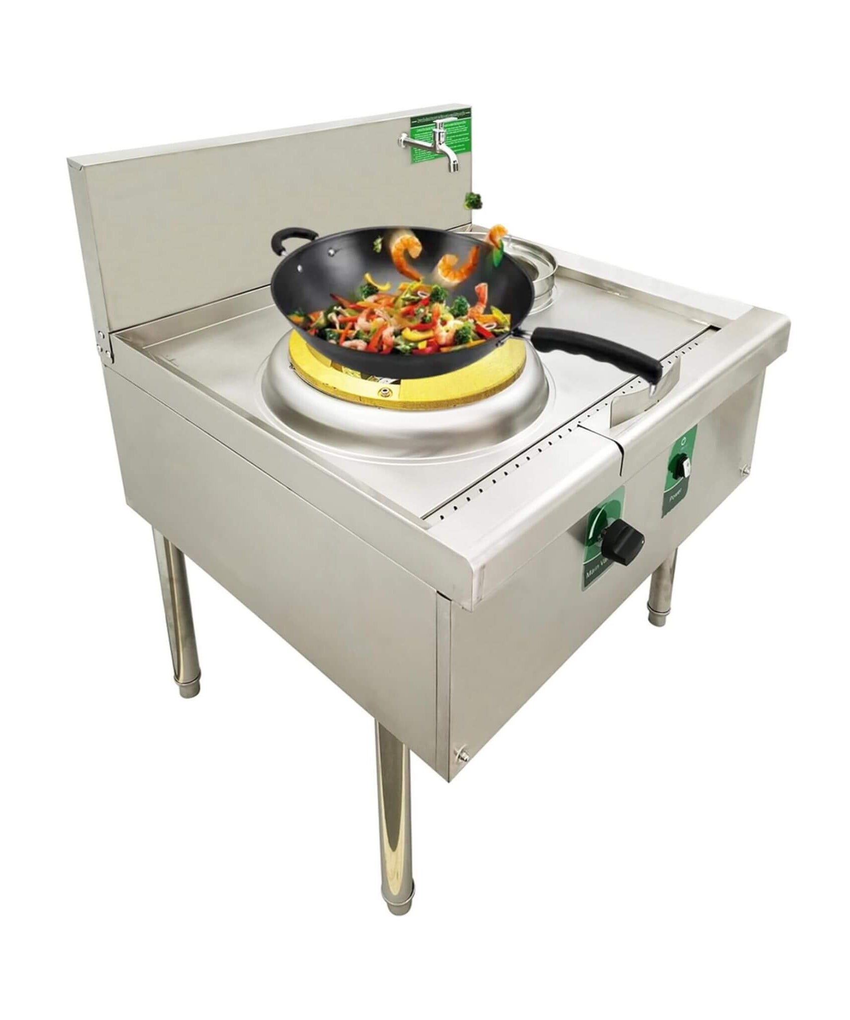 Commercial 85300 BTU Stainless Steel Single-Burner LPG NG Wok Stove (SAK46827)
