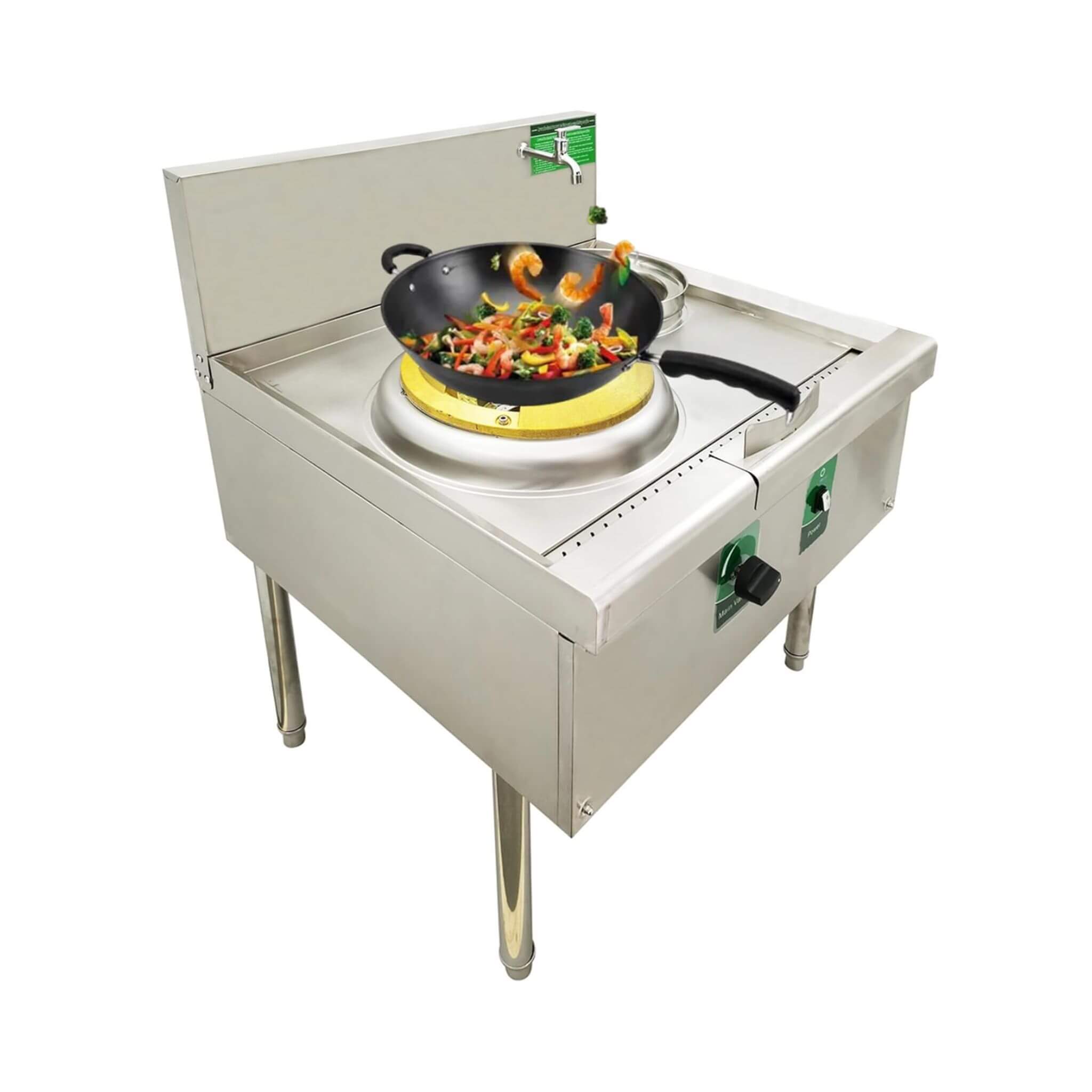 Commercial 85300 BTU Stainless Steel Single-Burner LPG NG Wok Stove (SAK46827)
