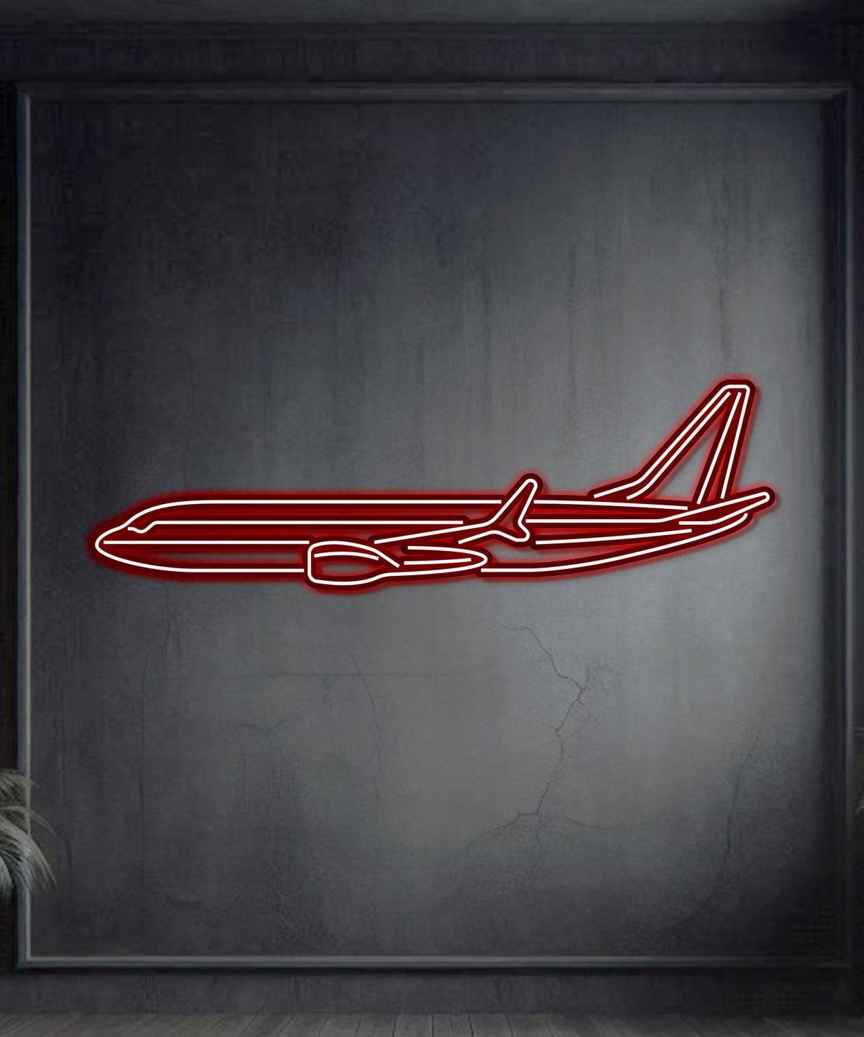 737 Metall-Neonflugzeug-Wandkunst – NCN0002