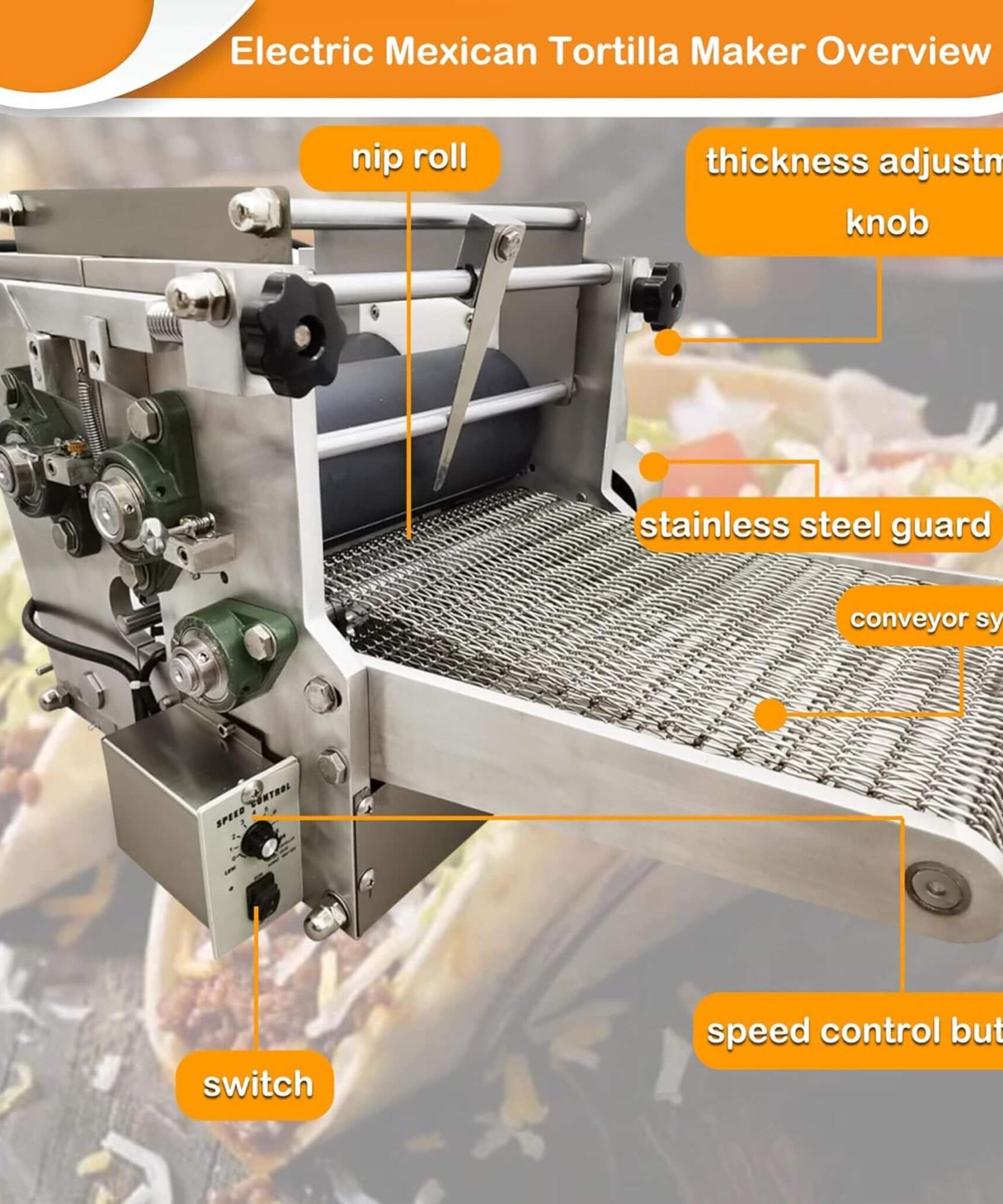 Heavy-Duty Commercial Automatic Corn Tortilla Making Machine (SAK60513)