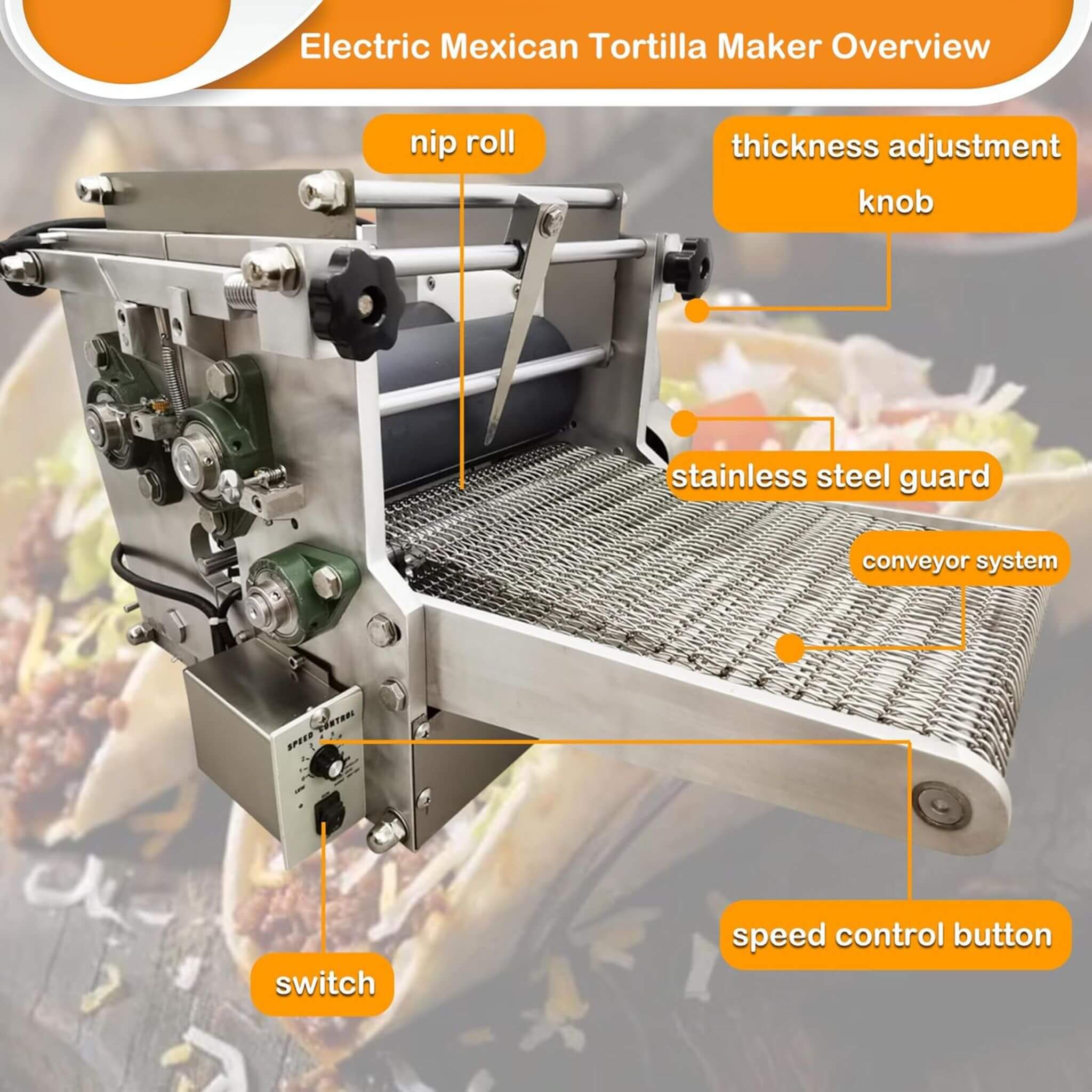 Heavy-Duty Commercial Automatic Corn Tortilla Making Machine (SAK60513)