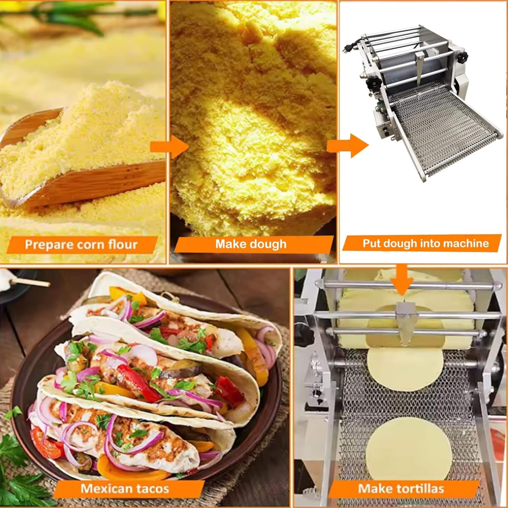 Heavy-Duty Commercial Automatic Corn Tortilla Making Machine (SAK60513)
