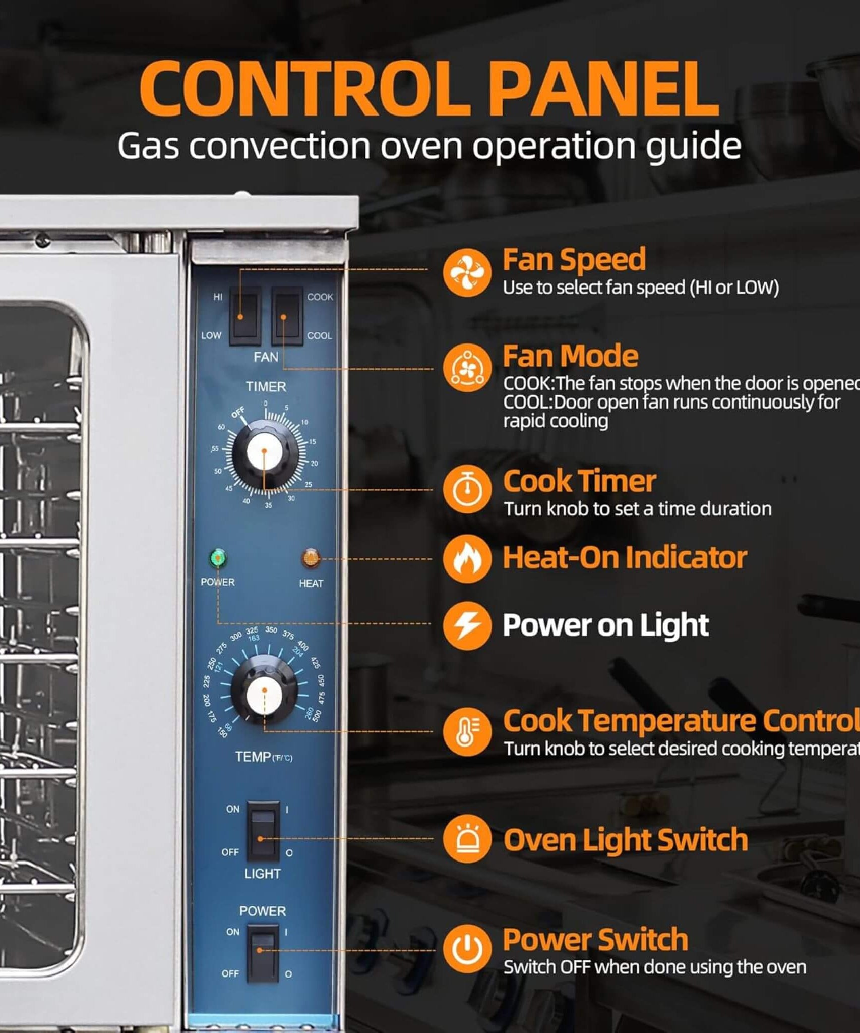Commercial Full-Size Natural Gas/Propane Single-Deck Convection Oven (SAK87125)