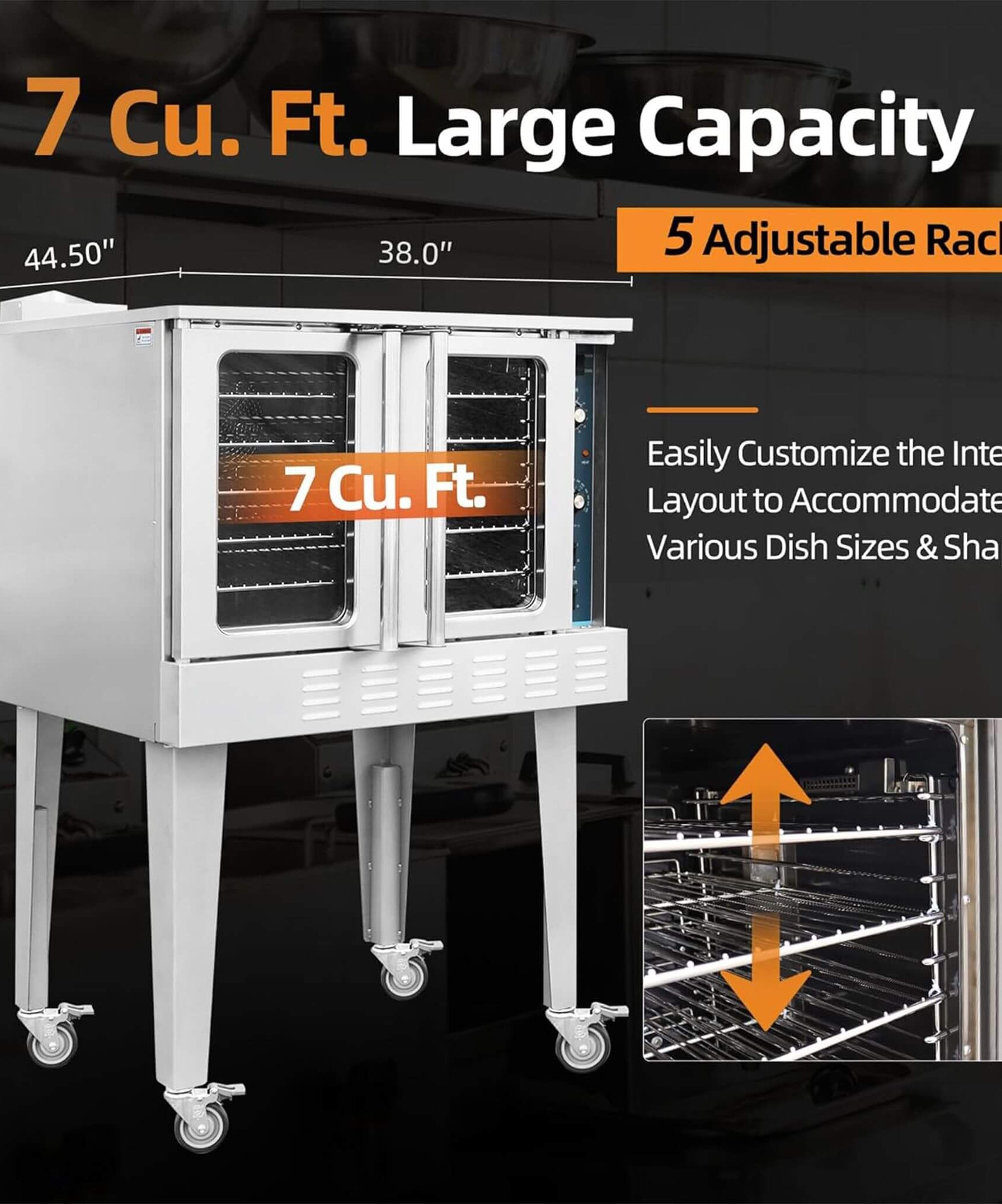 Commercial Full-Size Natural Gas/Propane Single-Deck Convection Oven (SAK87125)