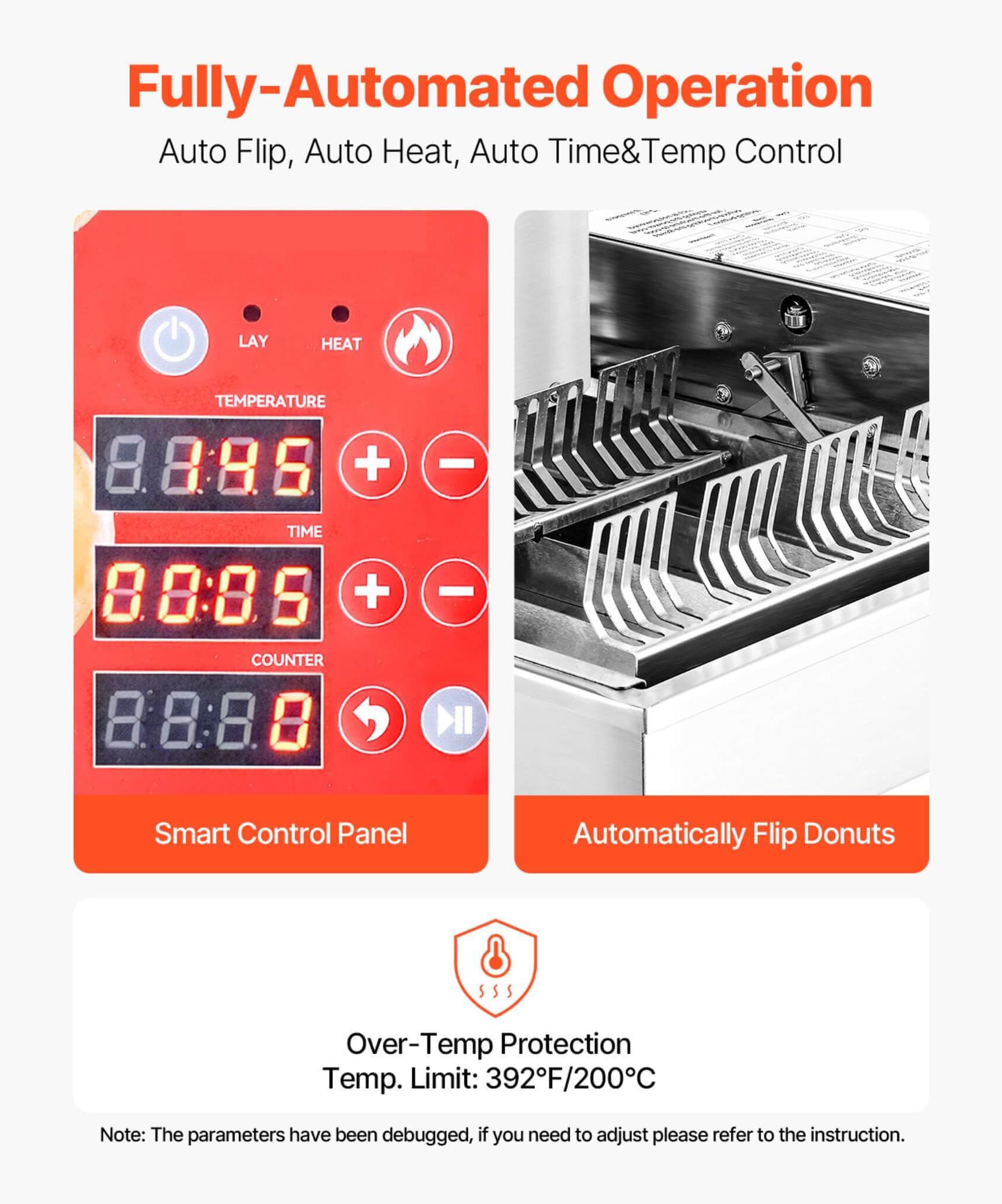 Commercial Fully-Automatic 4-Row Stainless Steel Donut Maker Machine (SAK96740)