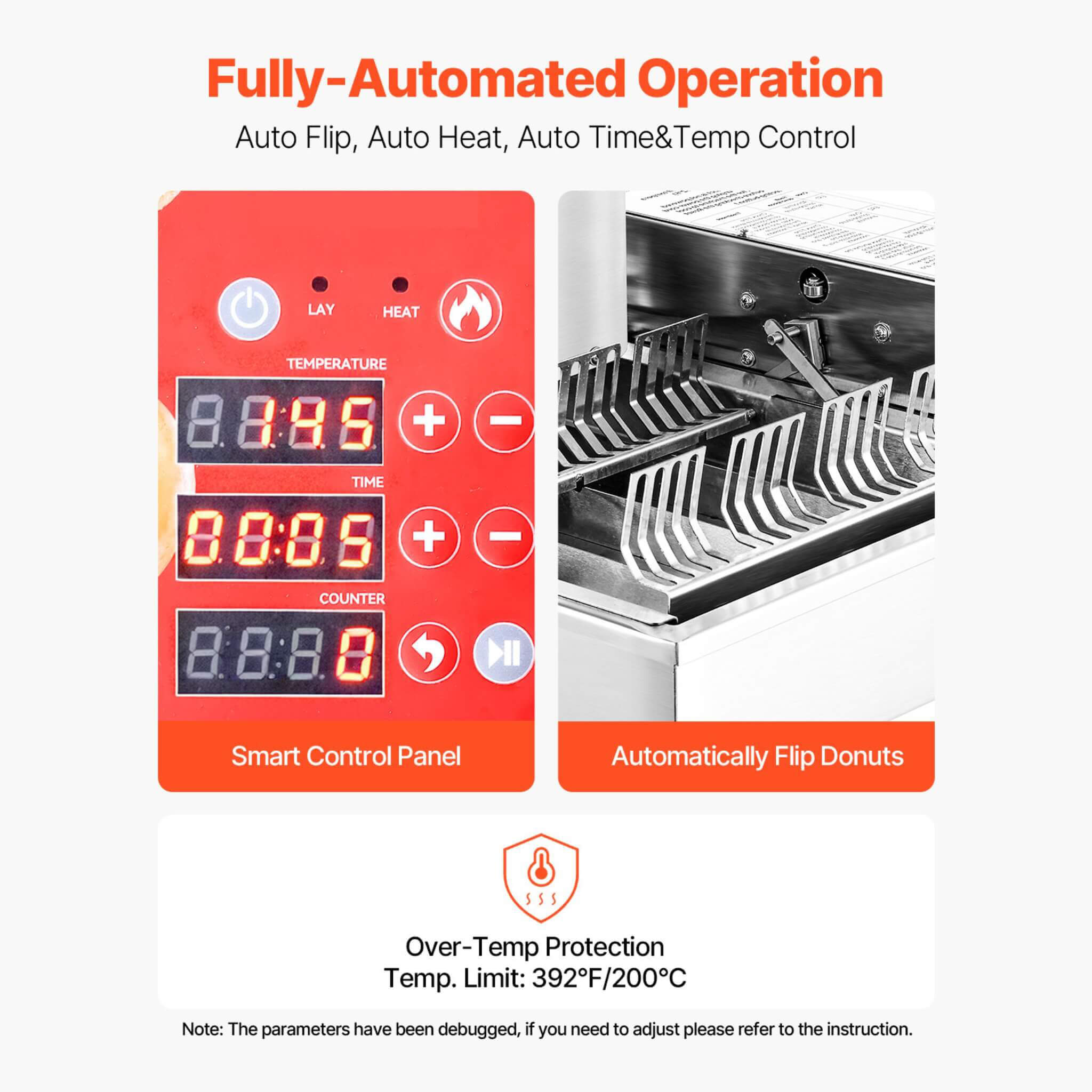 Commercial Fully-Automatic 4-Row Stainless Steel Donut Maker Machine (SAK96740)