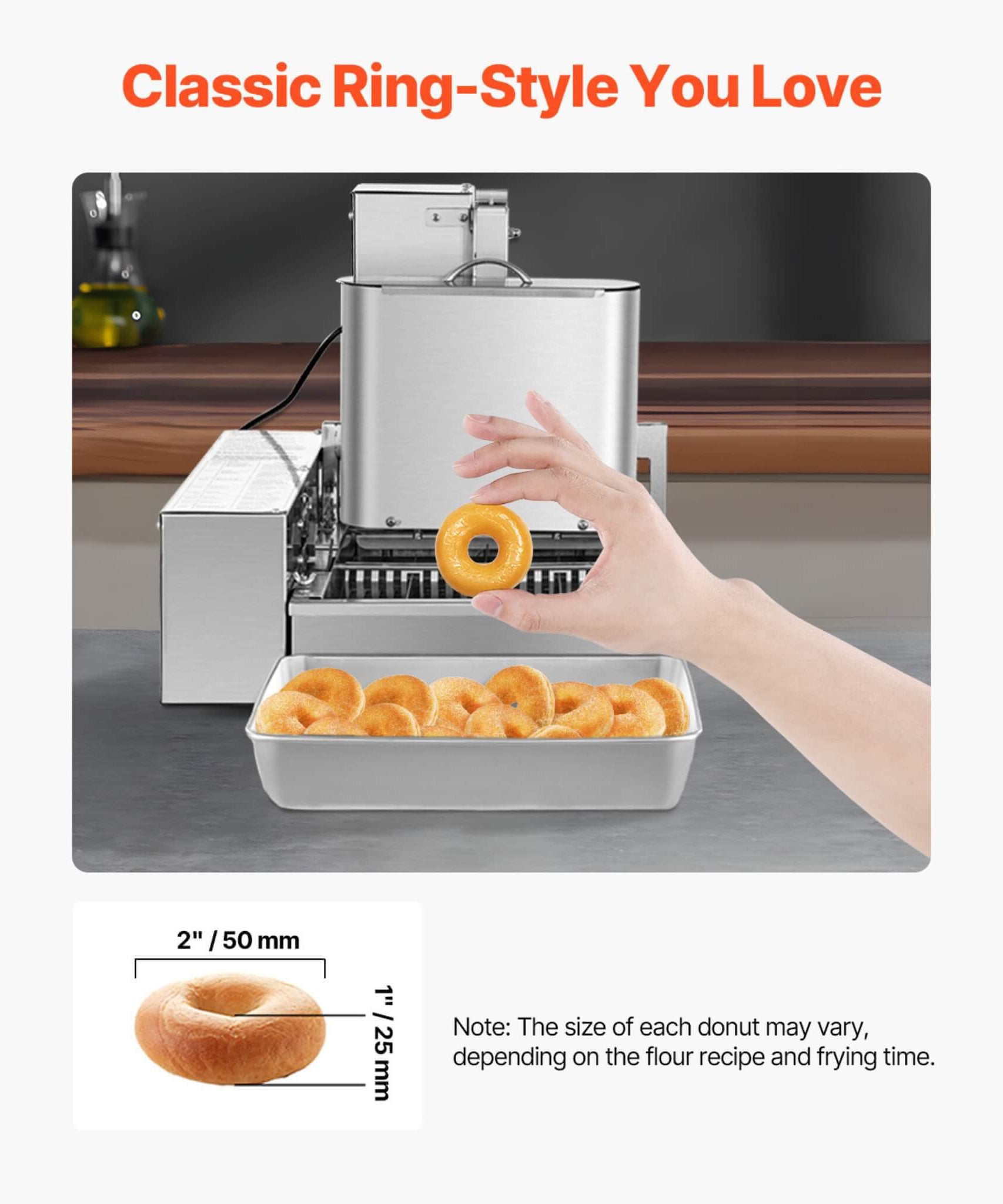 Commercial Fully-Automatic 4-Row Stainless Steel Donut Maker Machine (SAK96740)