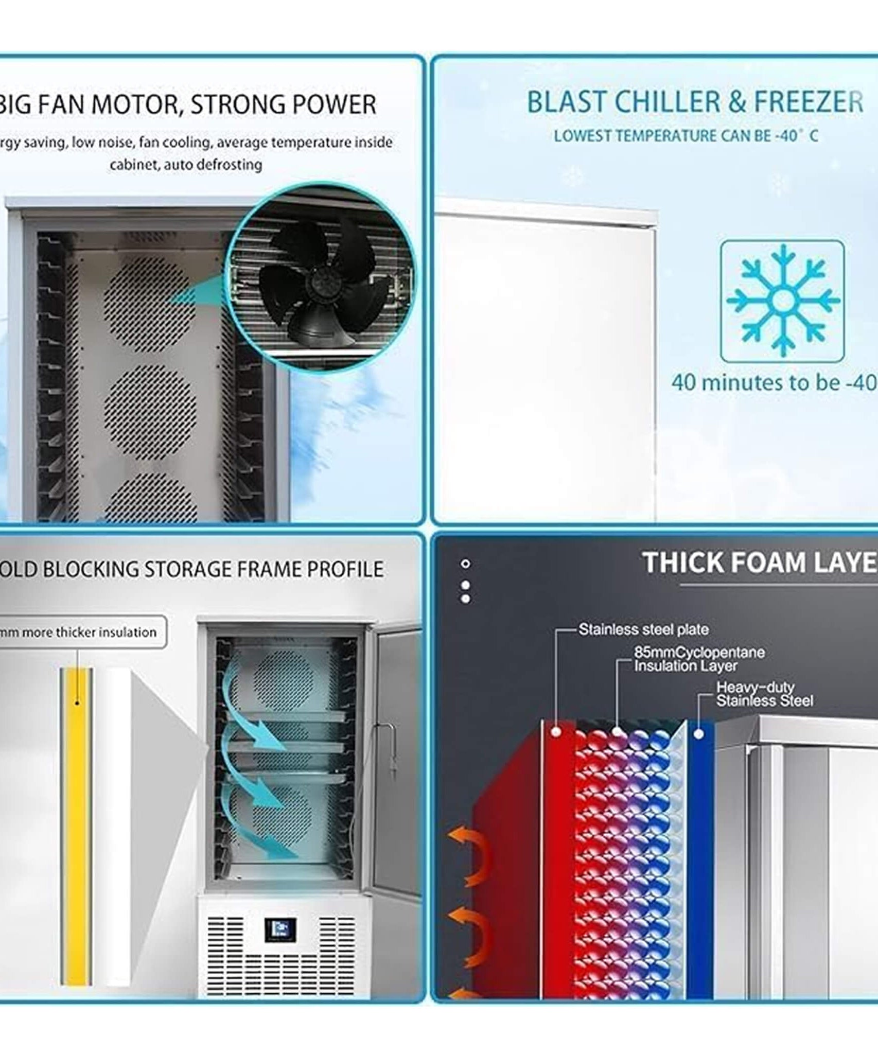 Commercial Heavy-Duty Extra-Low Temperature Blast Chiller Freezer (SAK46083)