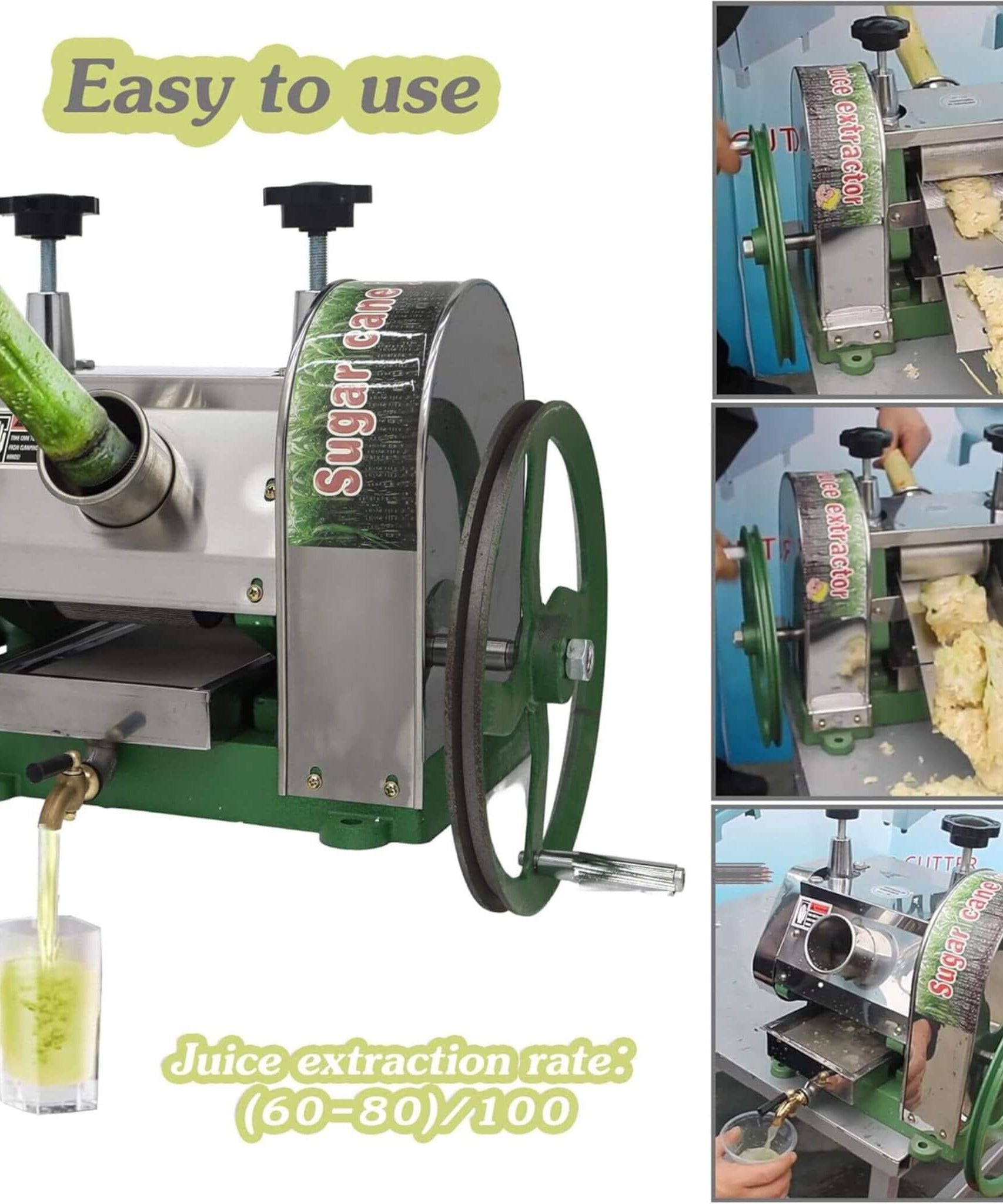 Heavy-Duty Commercial Manual Stainless Steel Sugar Cane Juicer (SAK81426)