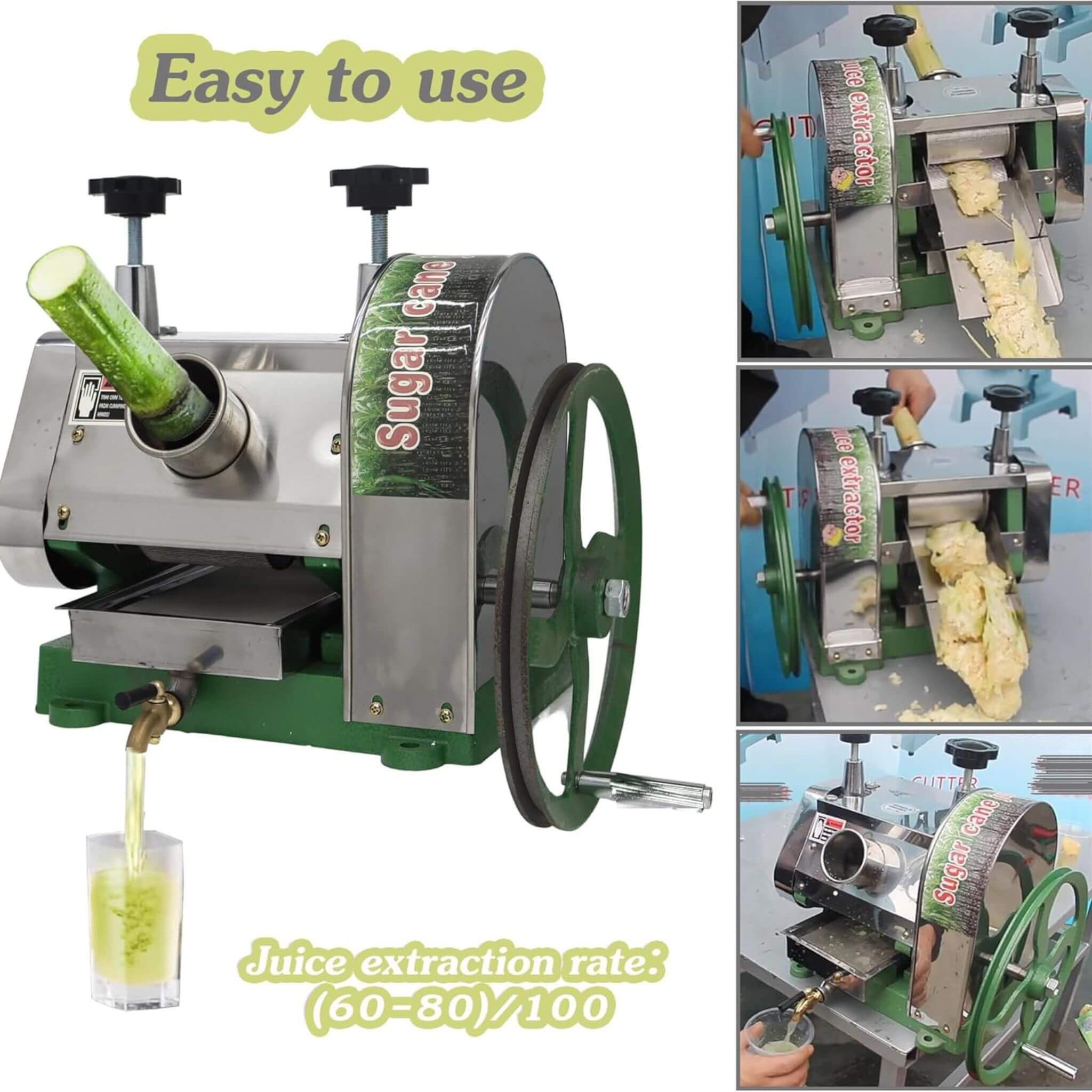 Heavy-Duty Commercial Manual Stainless Steel Sugar Cane Juicer (SAK81426)