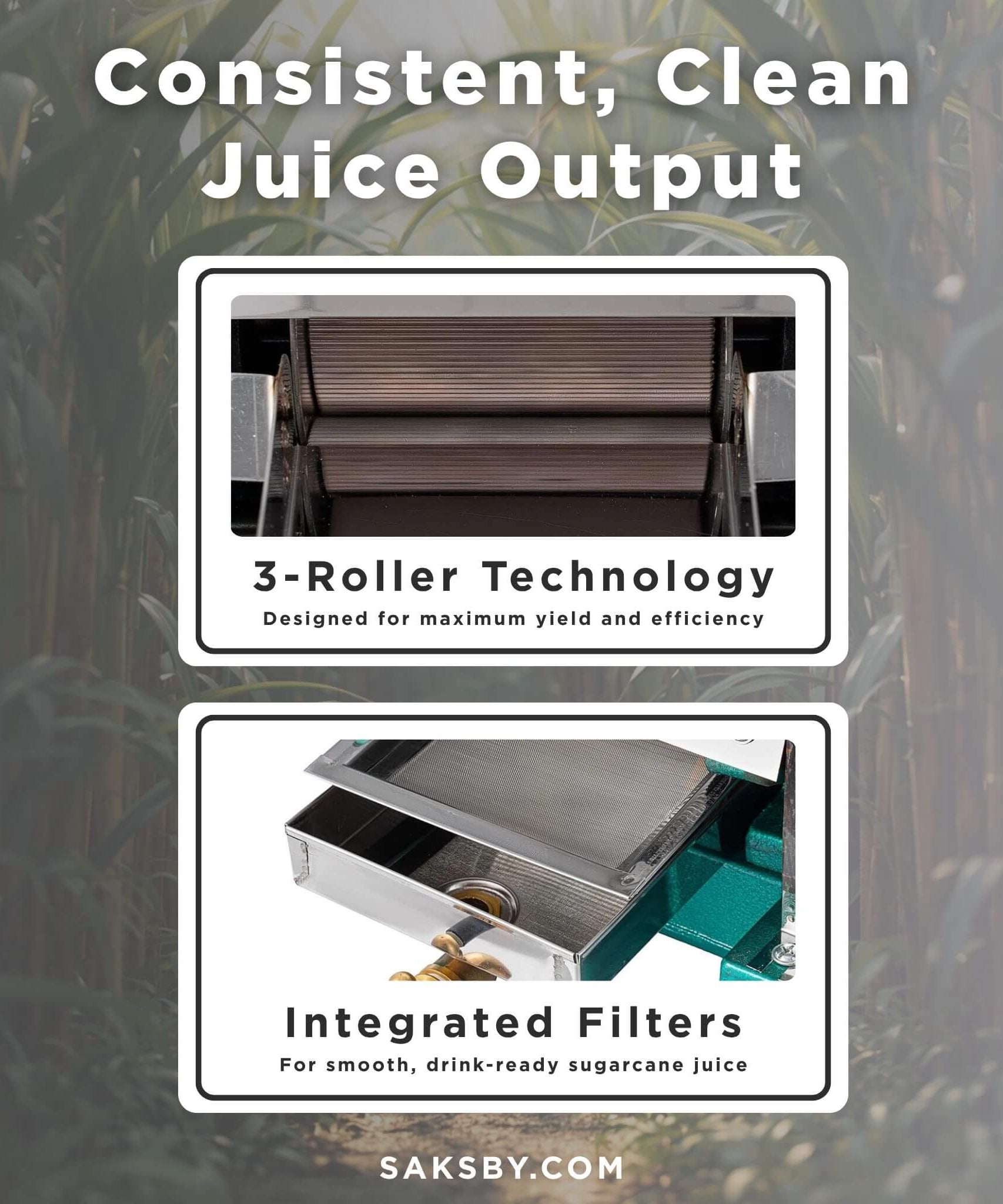Heavy-Duty Commercial Manual Stainless Steel Sugar Cane Juicer (SAK81426)