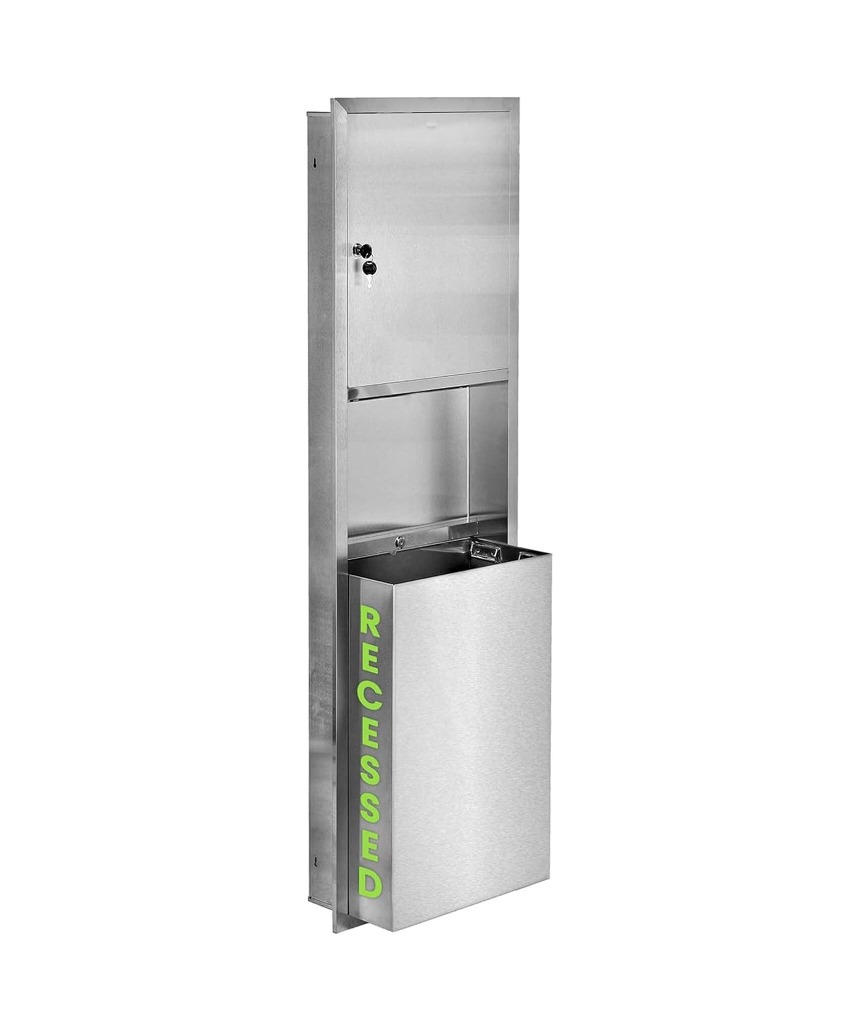 Commercial Recessed Paper Towel Dispenser With 12-Gallon Wall Trash Can (SAK49261)