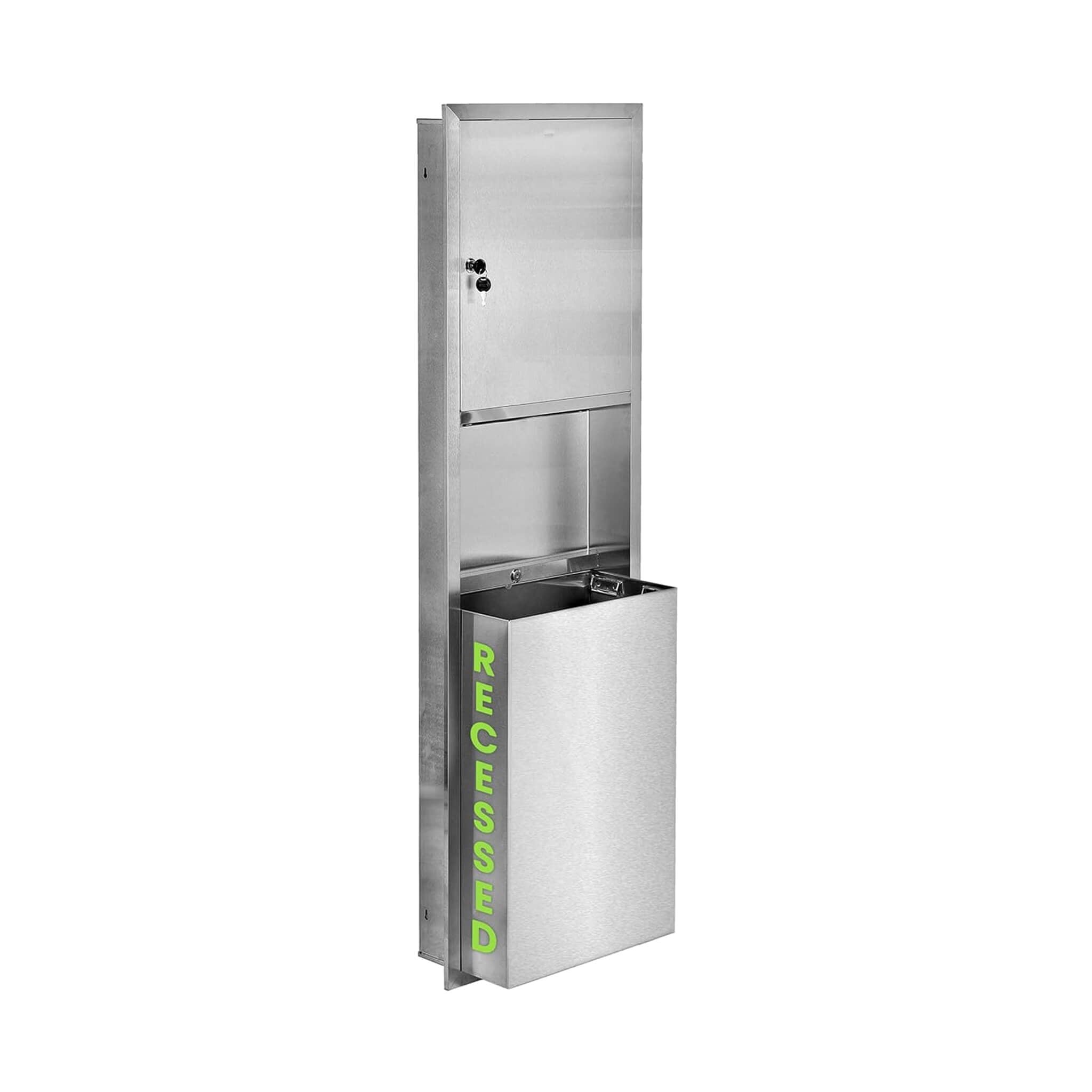 Commercial Recessed Paper Towel Dispenser With 12-Gallon Wall Trash Can (SAK49261)