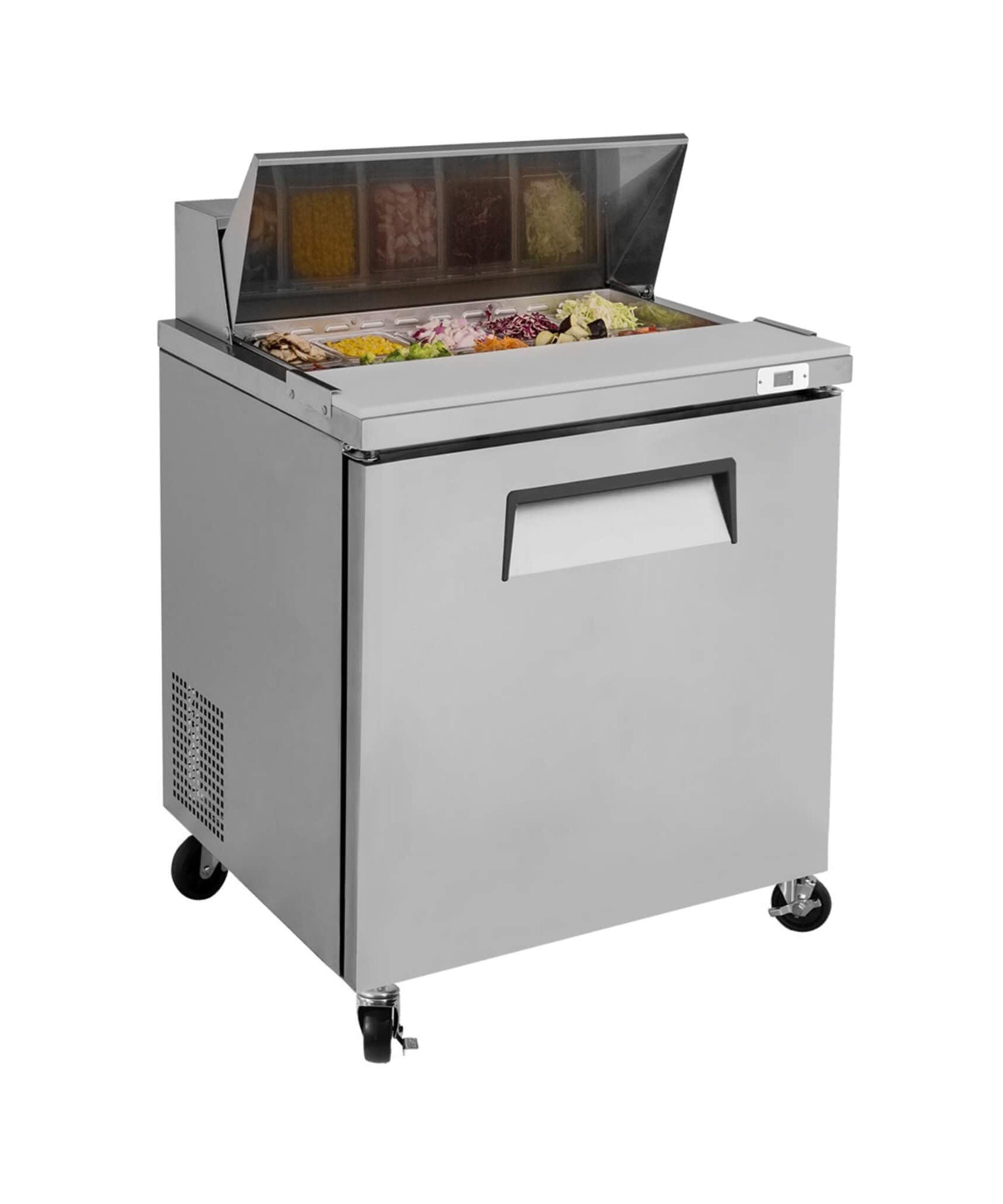 Commercial Refrigerator Sandwich & Salad Prep Table With Butcher Block Cutting Board (SAK31598)