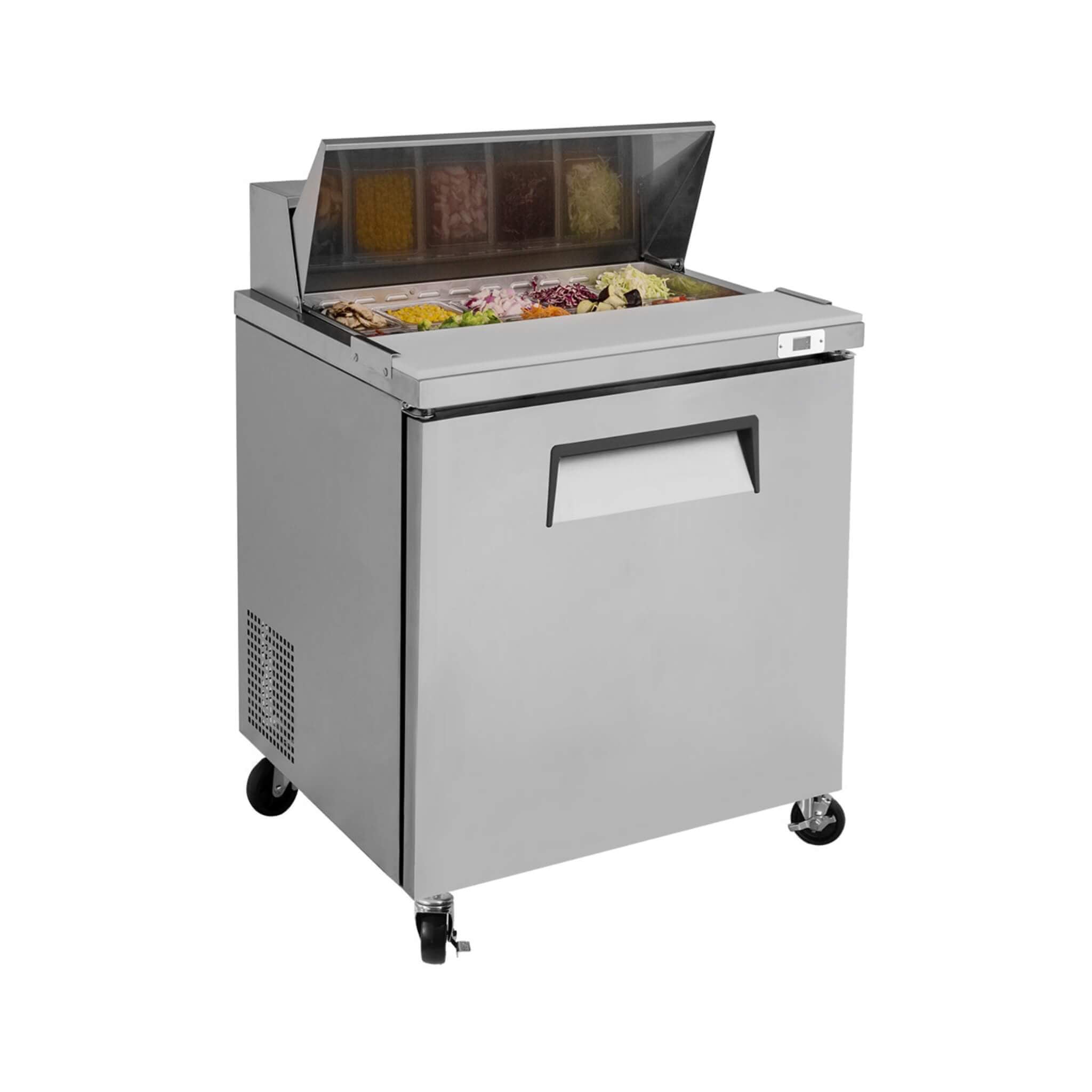 Commercial Refrigerator Sandwich & Salad Prep Table With Butcher Block Cutting Board (SAK31598)