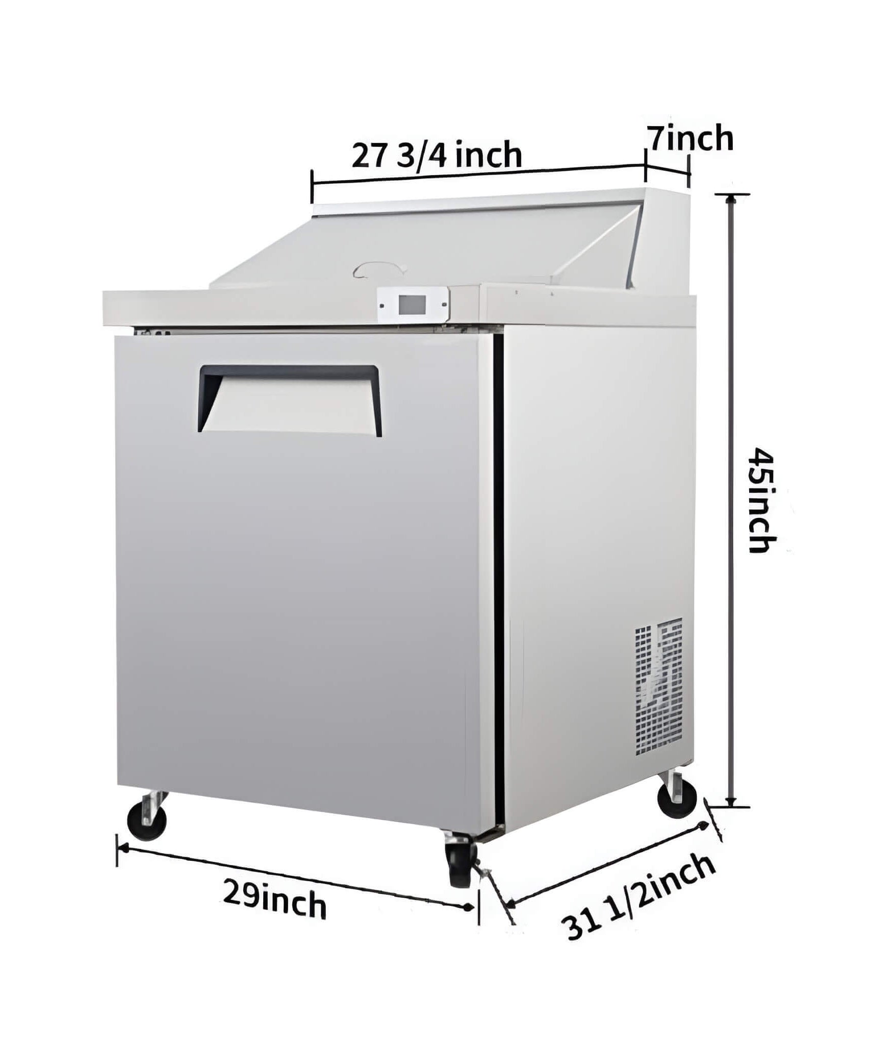 Commercial Refrigerator Sandwich & Salad Prep Table With Butcher Block Cutting Board (SAK31598)