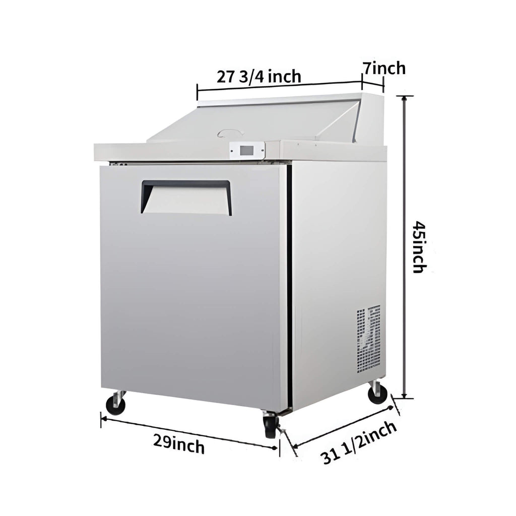 Commercial Refrigerator Sandwich & Salad Prep Table With Butcher Block Cutting Board (SAK31598)