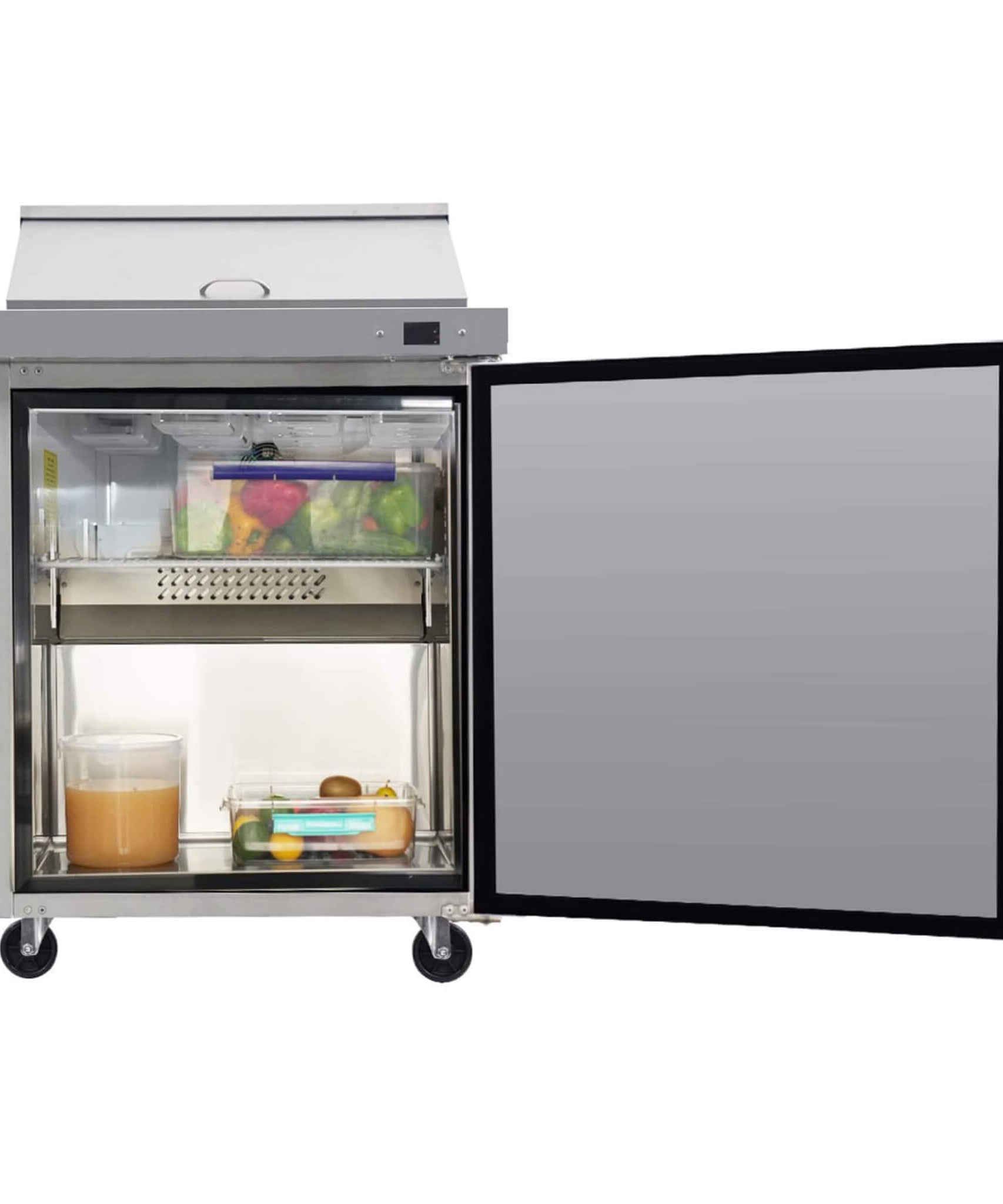 Commercial Refrigerator Sandwich & Salad Prep Table With Butcher Block Cutting Board (SAK31598)