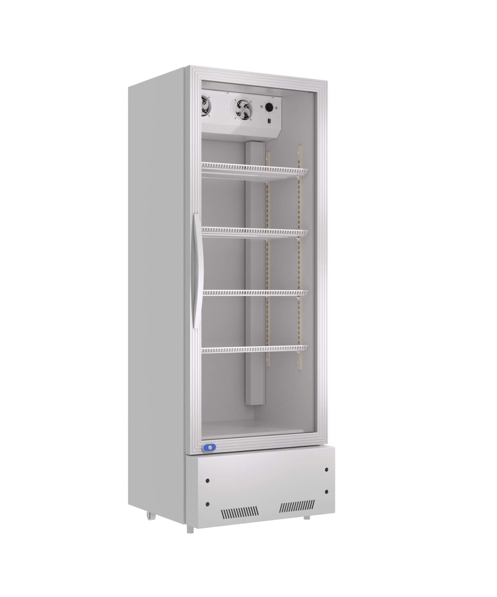 Commercial Single Glass Door Upright Beverage Cooler Refrigerator With LED Lighting (SAK24713)