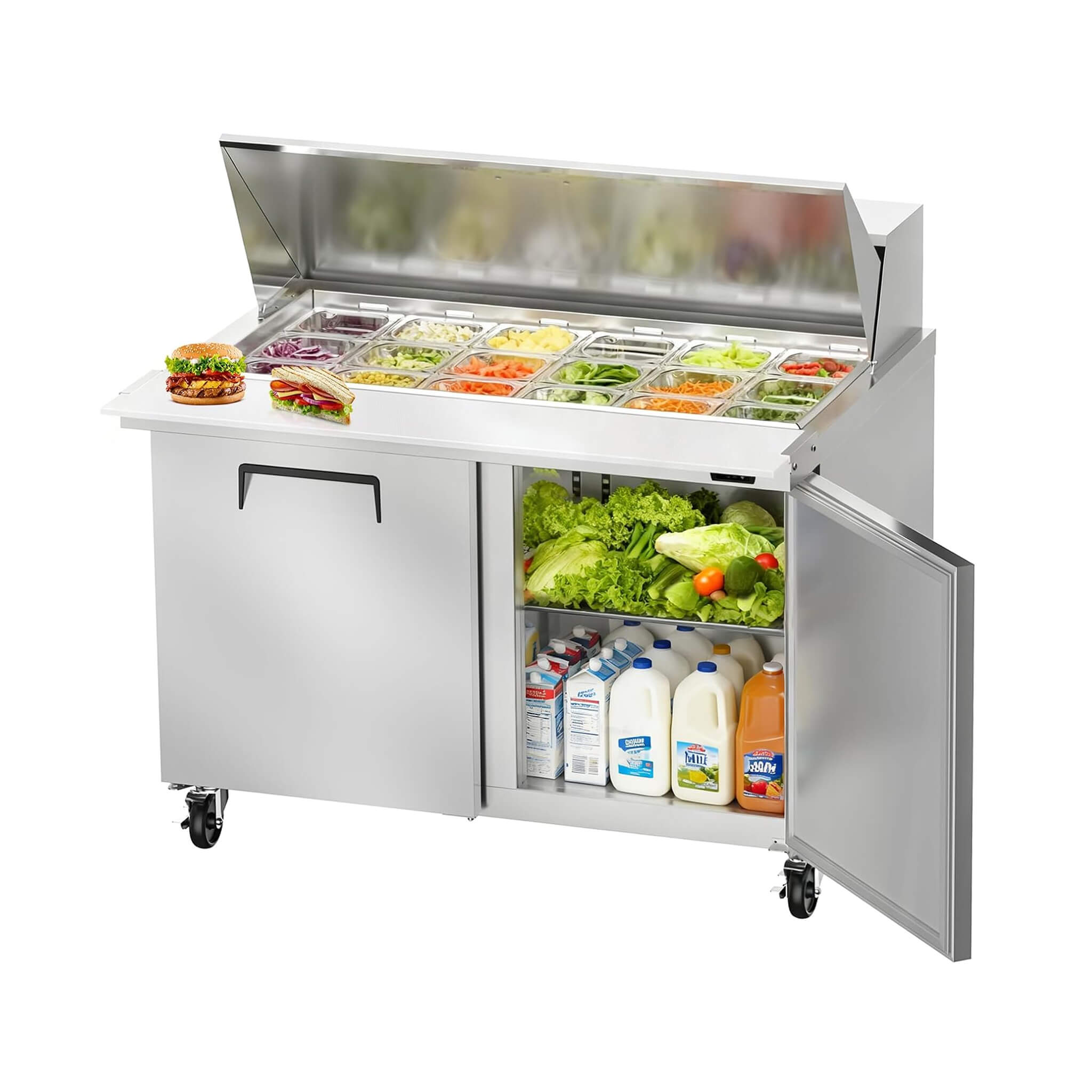 Commercial Stainless Steel Sandwich Prep Table Refrigerator (SAK19586)