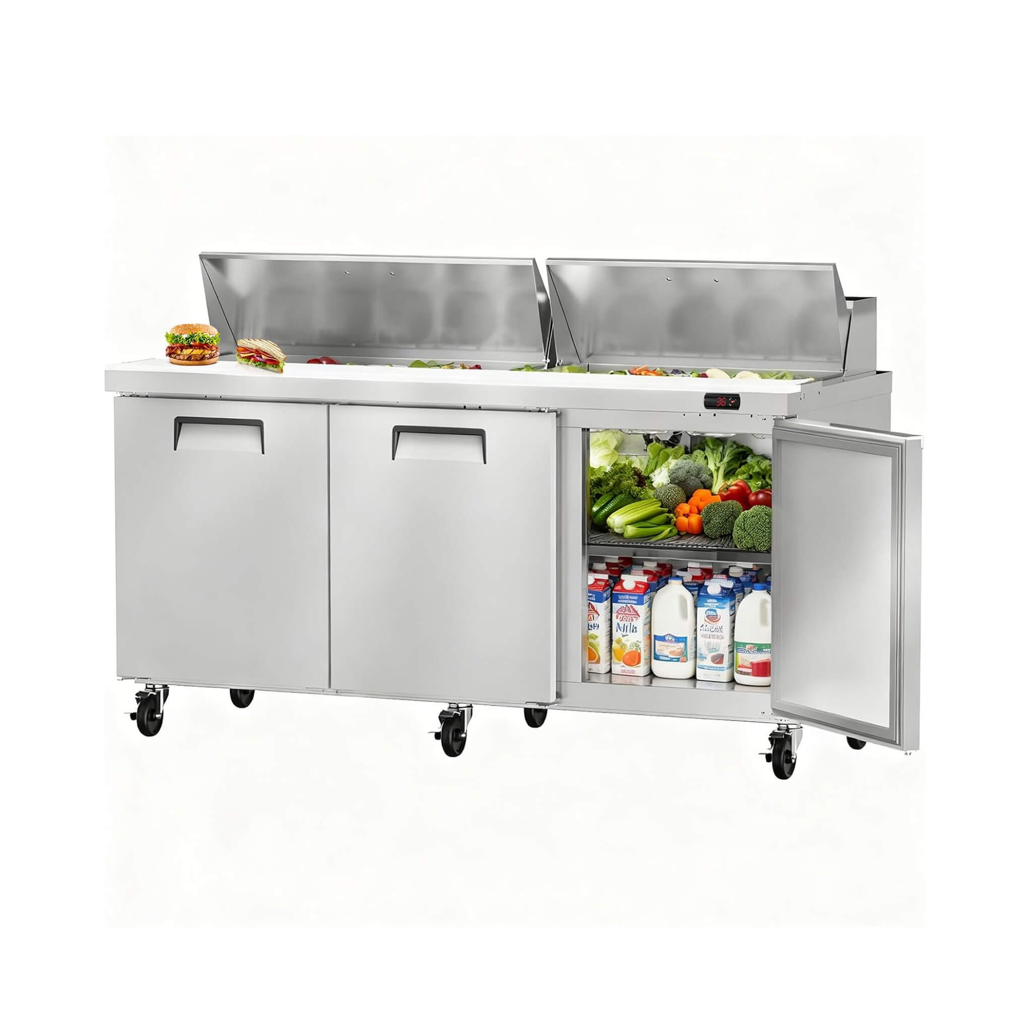 Commercial Stainless Steel Sandwich Prep Table Refrigerator (SAK19586)