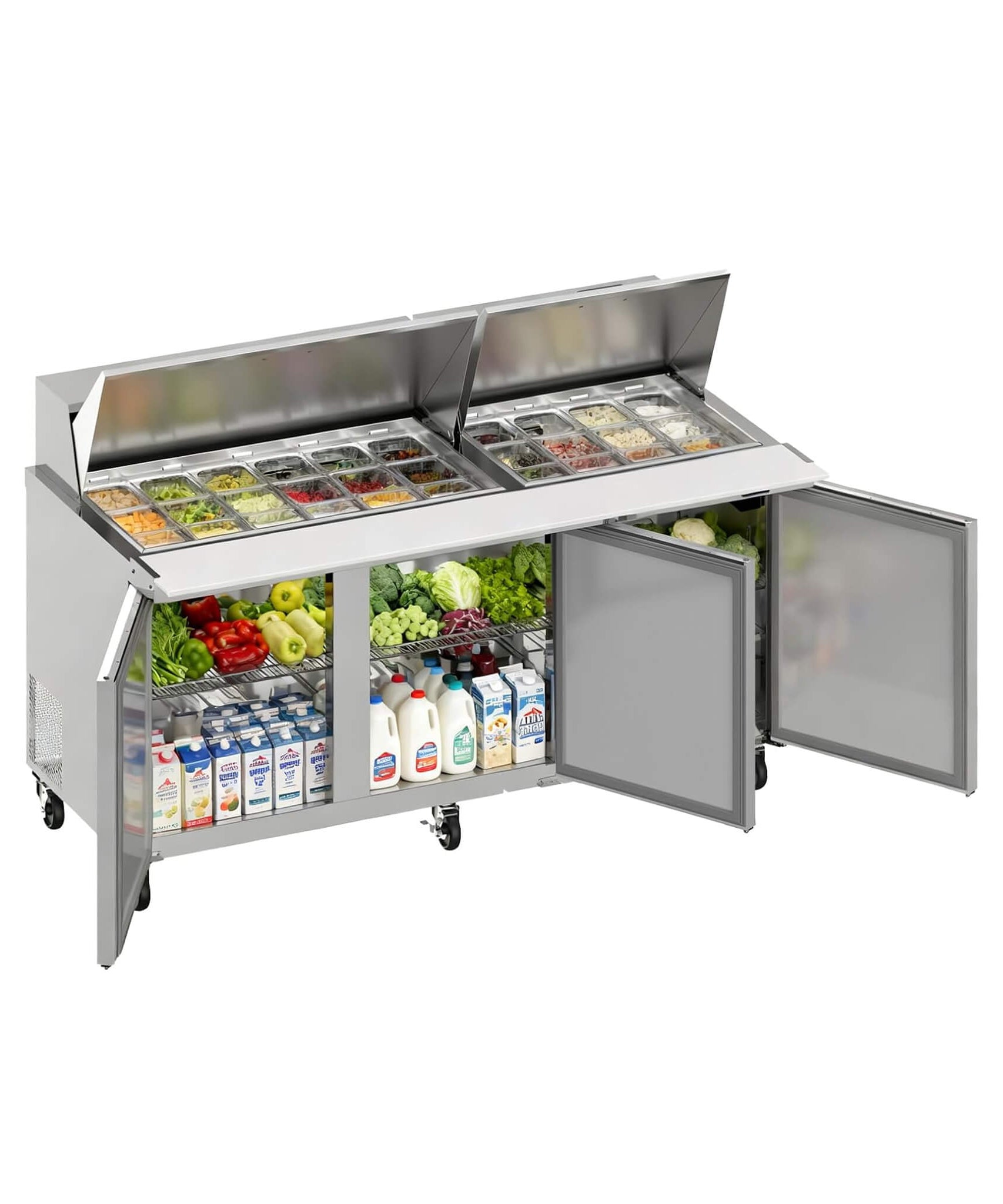Commercial Stainless Steel Sandwich Prep Table Refrigerator (SAK19586)