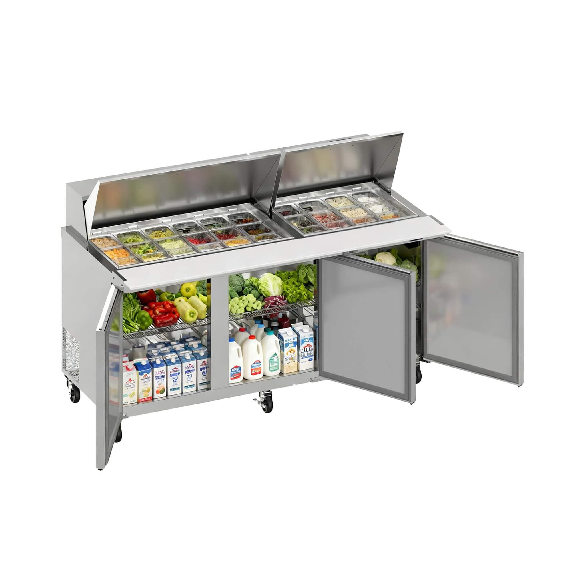 Commercial Stainless Steel Sandwich Prep Table Refrigerator (SAK19586)