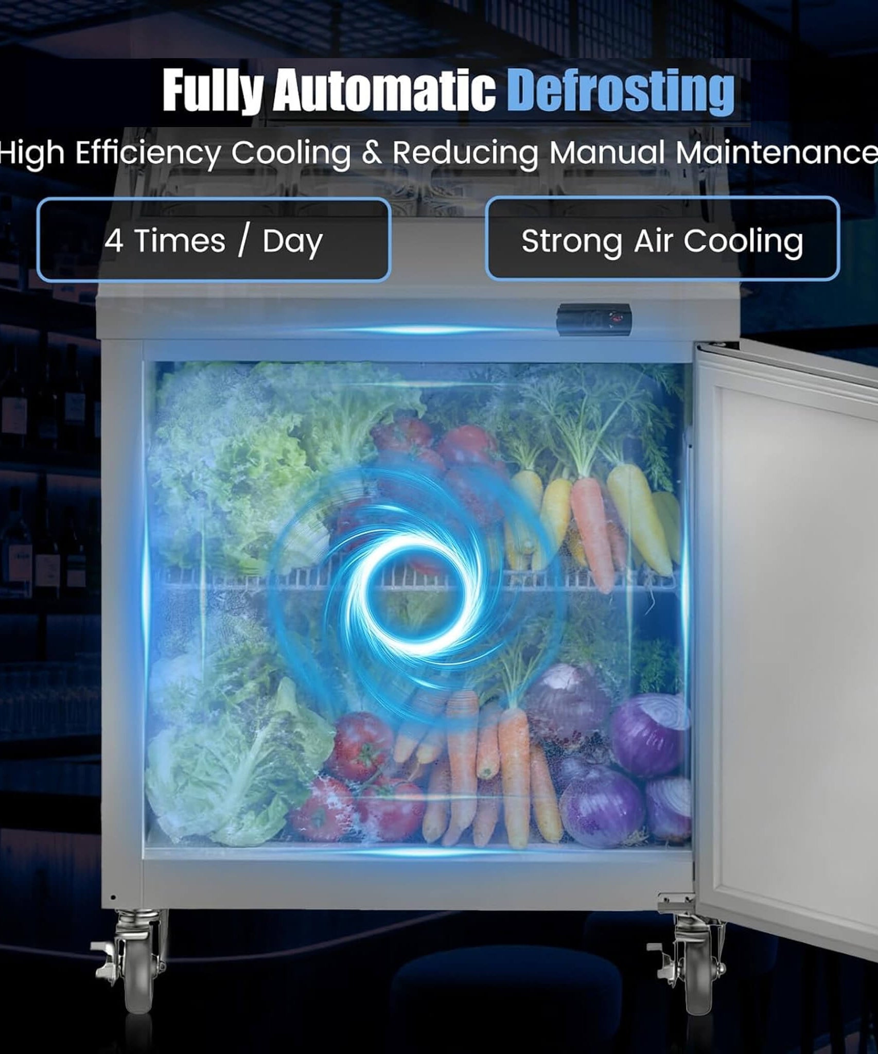Commercial Stainless Steel Sandwich Prep Table Refrigerator (SAK19586)