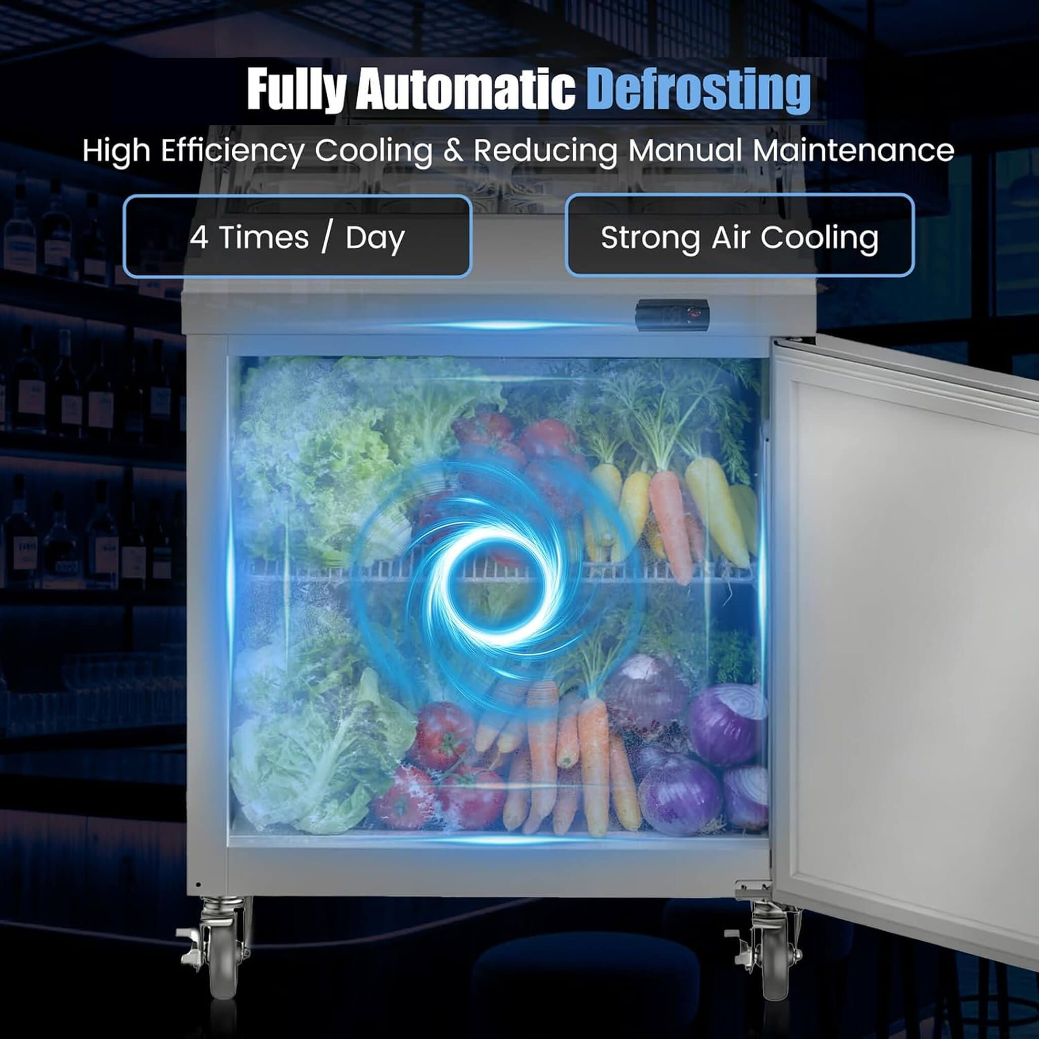 Commercial Stainless Steel Sandwich Prep Table Refrigerator (SAK19586)
