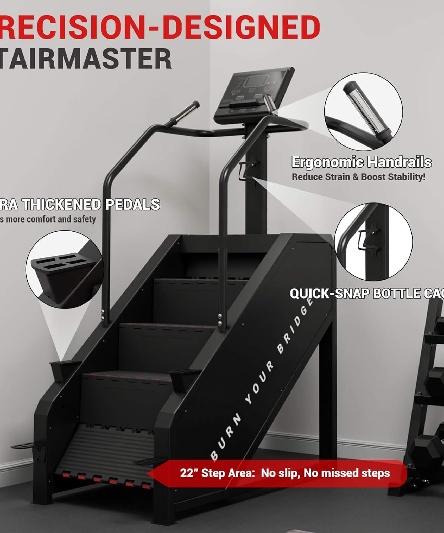 Rovix Commercial Stair Stepper With LED Display And 15 Resistance Levels (SAK91837)