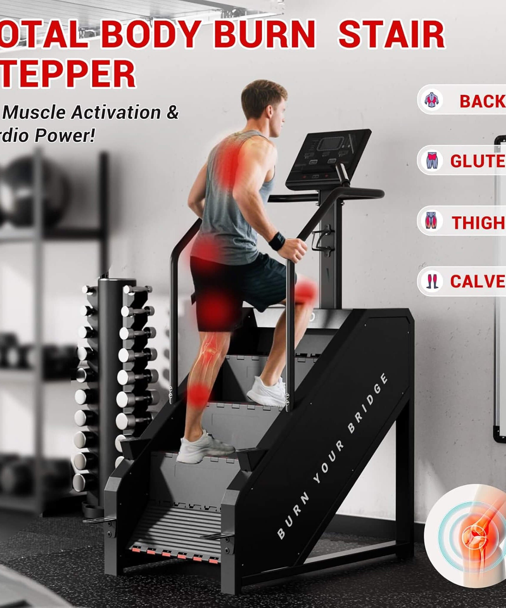 Rovix Commercial Stair Stepper With LED Display And 15 Resistance Levels (SAK91837)