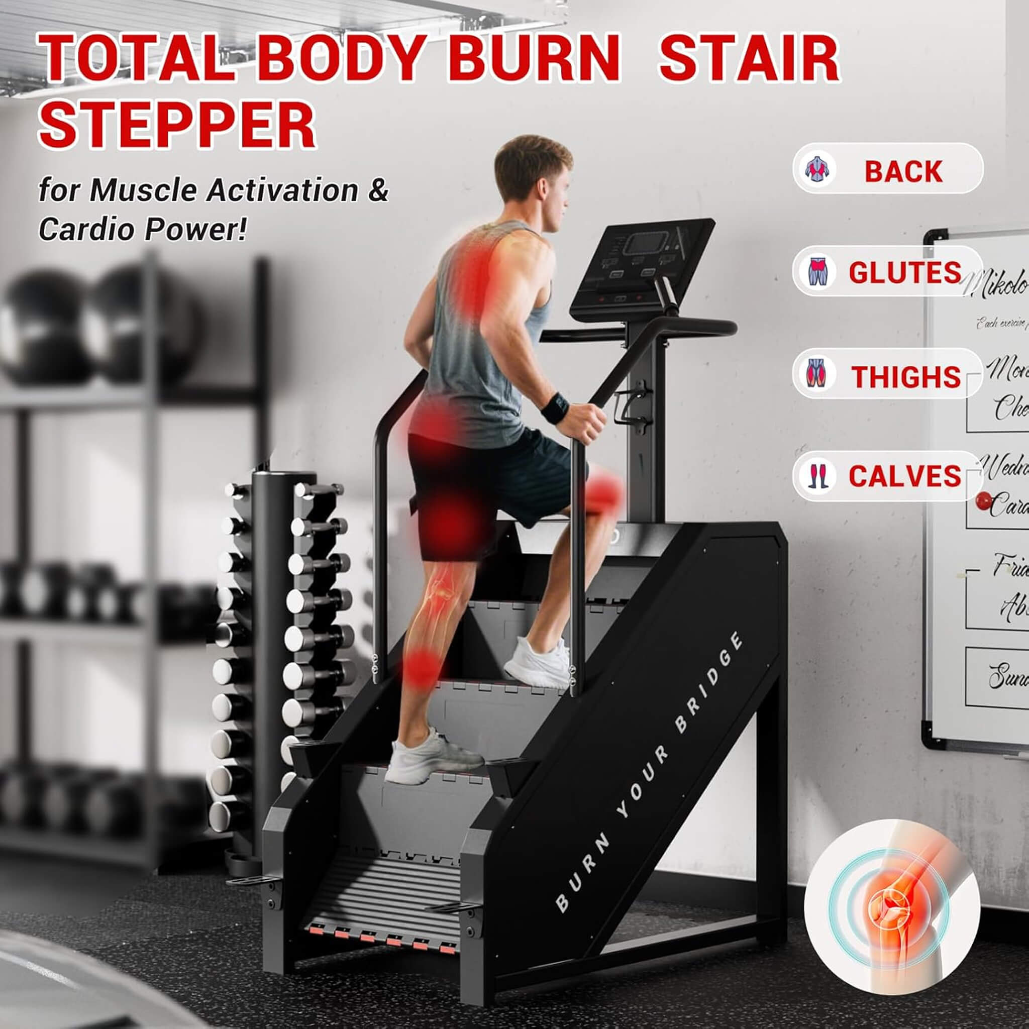 Rovix Commercial Stair Stepper With LED Display And 15 Resistance Levels (SAK91837)
