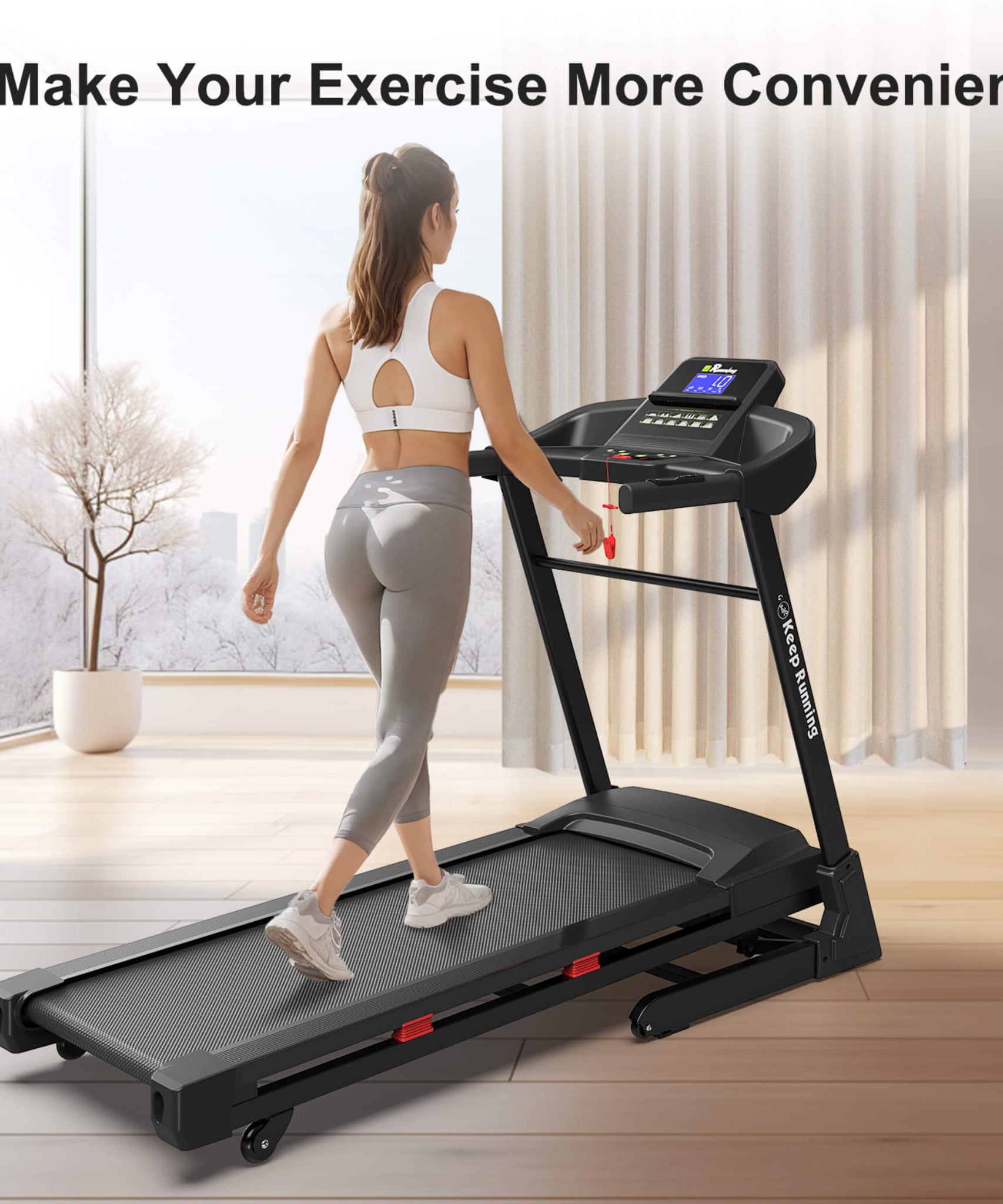 Rovix Compact 3.5HP Foldable Electric Treadmill With Bluetooth, LCD Display & 12 Pre-Set Running Programs (SAK25879)