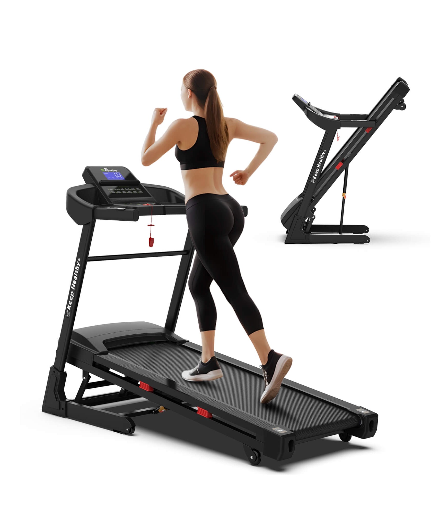 Rovix Compact 3.5HP Foldable Electric Treadmill With Bluetooth, LCD Display & 12 Pre-Set Running Programs (SAK25879)