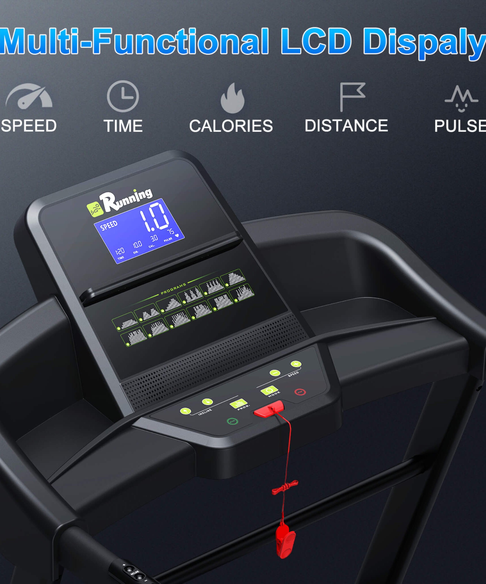 Rovix Compact 3.5HP Foldable Electric Treadmill With Bluetooth, LCD Display & 12 Pre-Set Running Programs (SAK25879)
